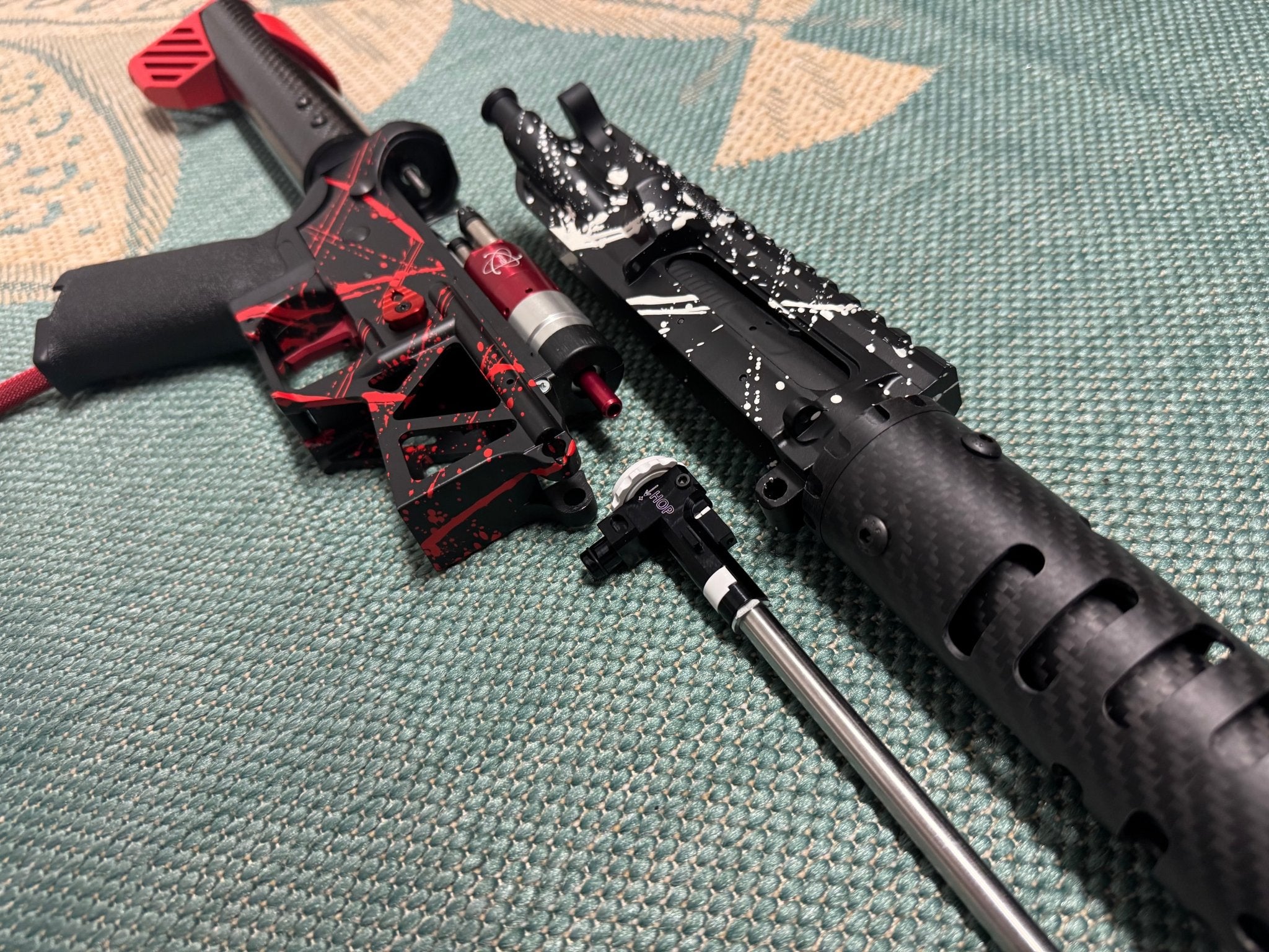 KA Tech MAC Polarstars F2 AR8 HPA M4 Carbon Type 3 Skeletonized Cerakote Splatter - KA Tech Airsoft - Polarstar F2