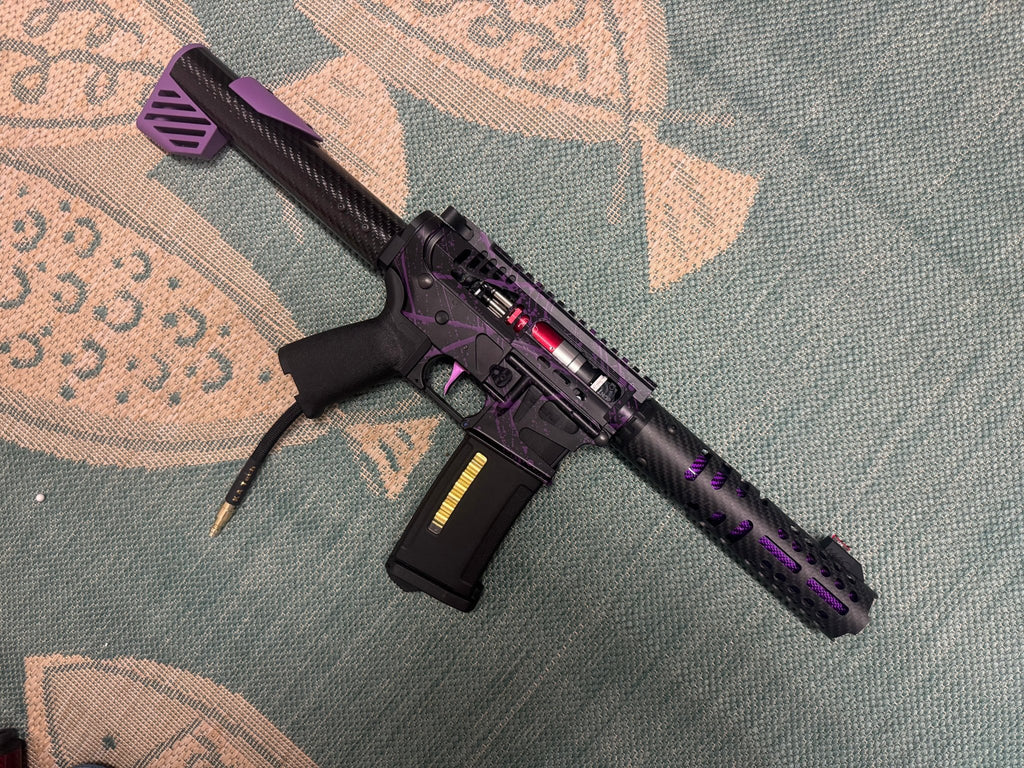 KA Tech MAC Polarstars F2 AR8 HPA M4 Carbon Type 5 Skeletonized Cerakote Splatter - KA Tech Airsoft - Polarstar F2