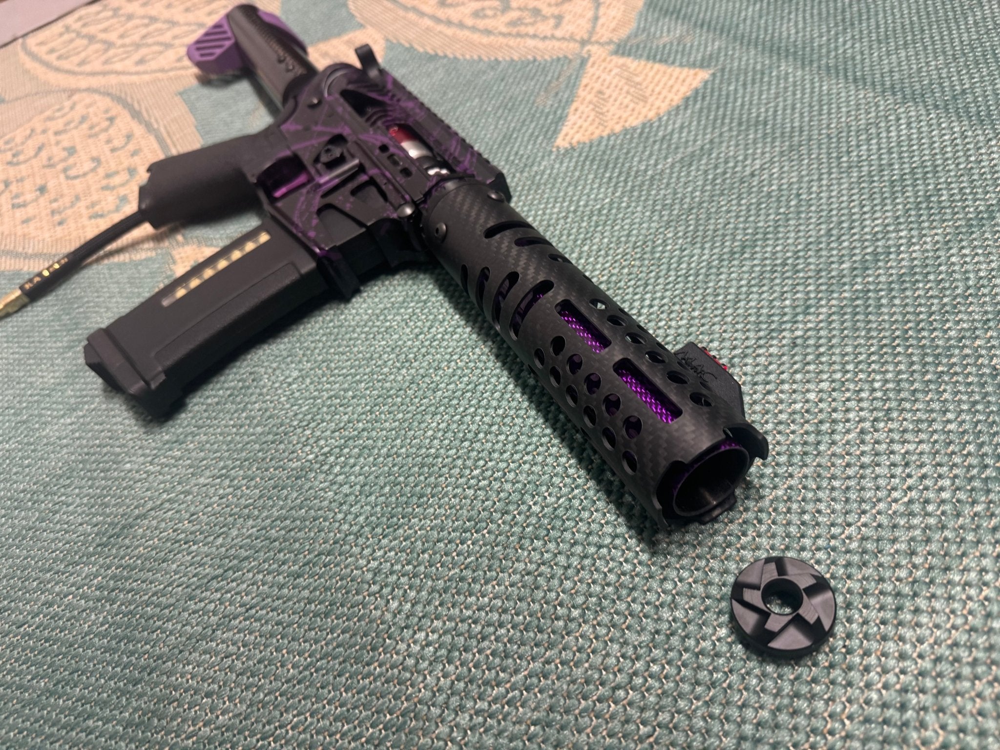 KA Tech MAC Polarstars F2 AR8 HPA M4 Carbon Type 5 Skeletonized Cerakote Splatter - KA Tech Airsoft - Polarstar F2