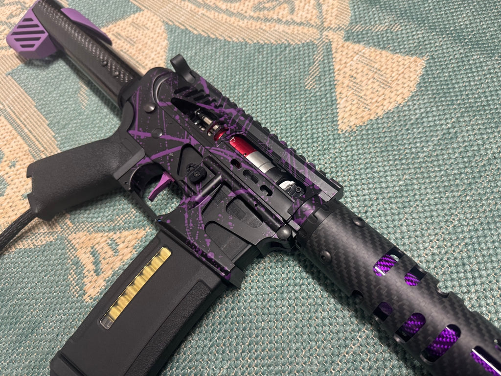 KA Tech MAC Polarstars F2 AR8 HPA M4 Carbon Type 5 Skeletonized Cerakote Splatter - KA Tech Airsoft - Polarstar F2