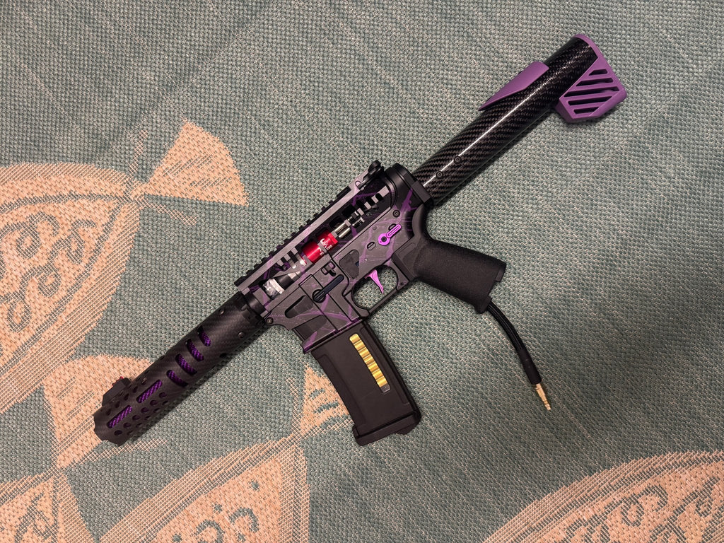 KA Tech MAC Polarstars F2 AR8 HPA M4 Carbon Type 5 Skeletonized Cerakote Splatter - KA Tech Airsoft - Polarstar F2