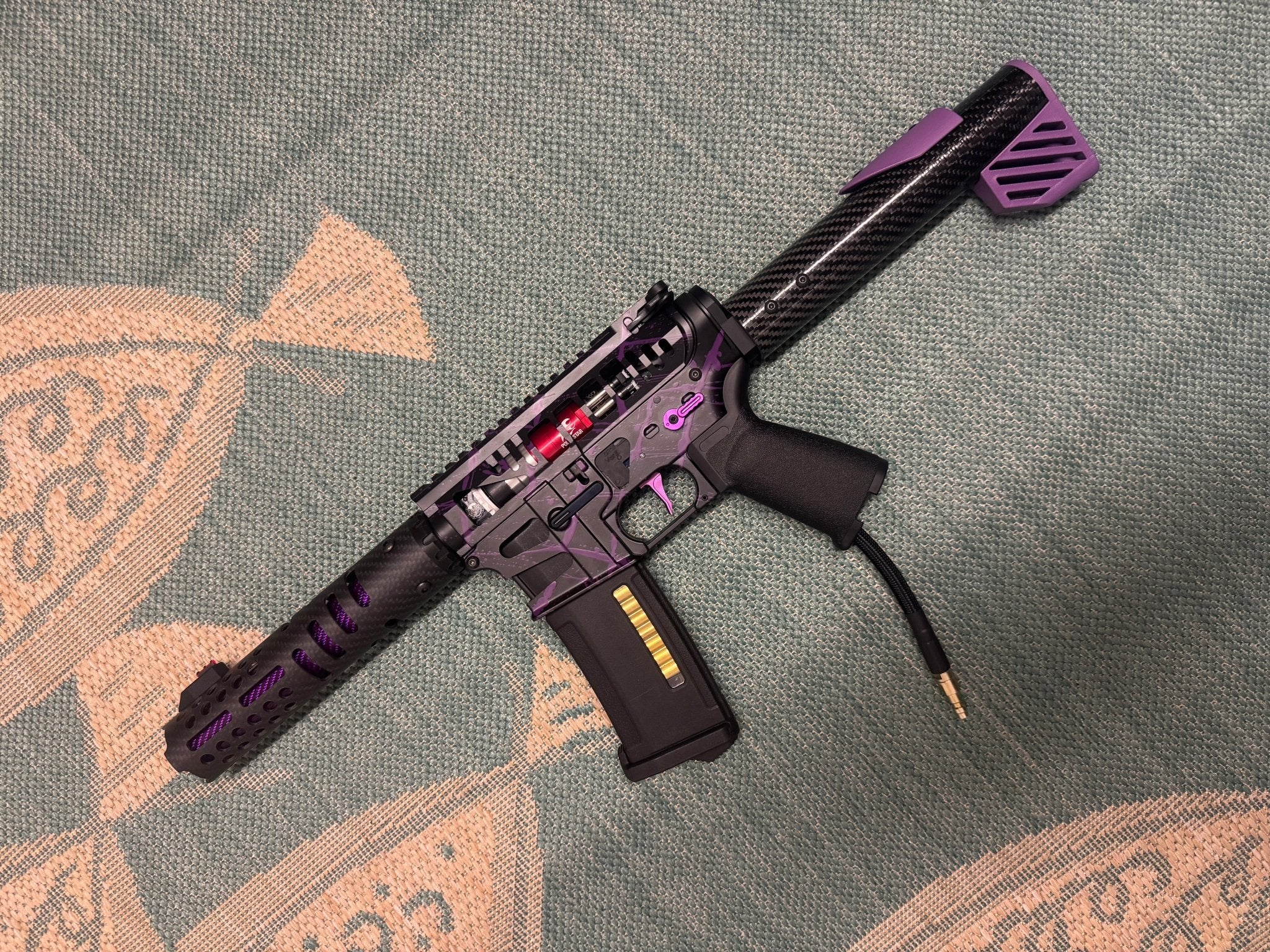 KA Tech MAC Polarstars F2 AR8 HPA M4 Carbon Type 5 Skeletonized Cerakote Splatter - KA Tech Airsoft - Polarstar F2