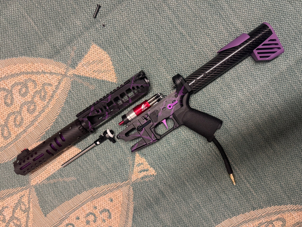 KA Tech MAC Polarstars F2 AR8 HPA M4 Carbon Type 5 Skeletonized Cerakote Splatter - KA Tech Airsoft - Polarstar F2