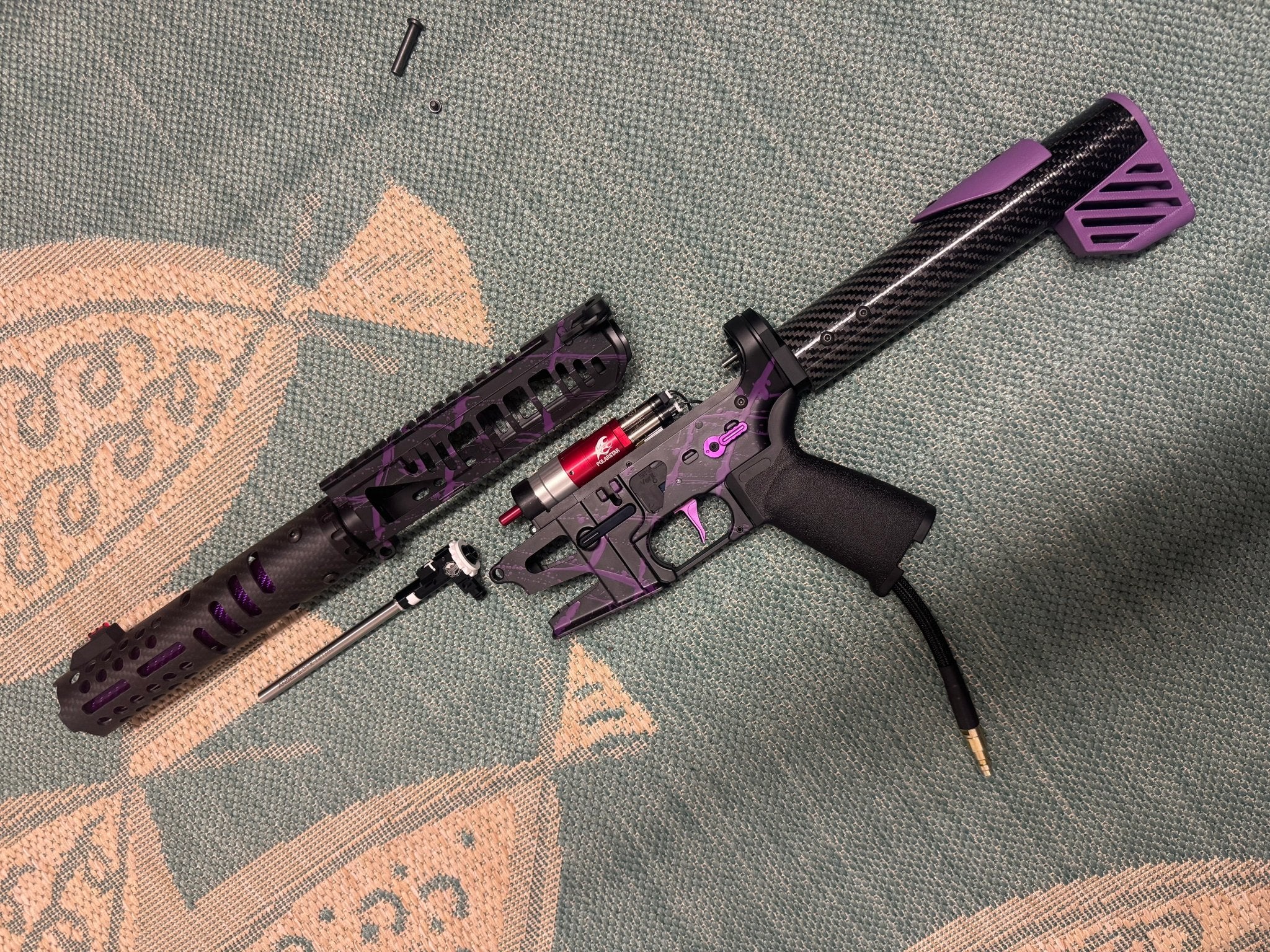 KA Tech MAC Polarstars F2 AR8 HPA M4 Carbon Type 5 Skeletonized Cerakote Splatter - KA Tech Airsoft - Polarstar F2