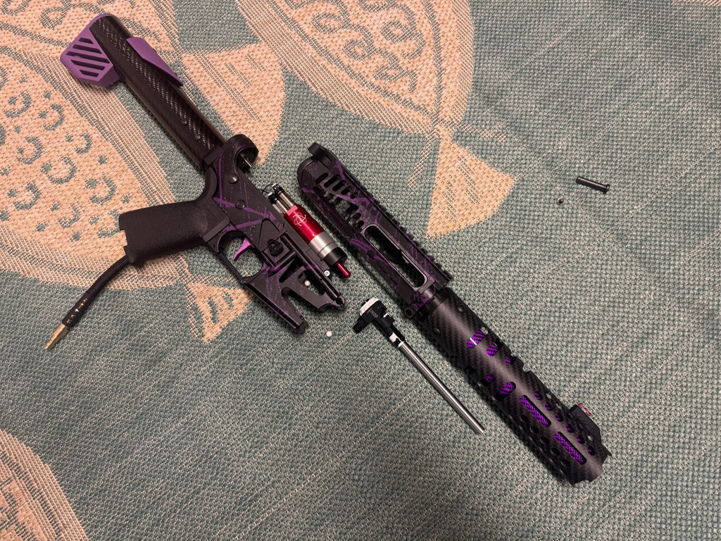 KA Tech MAC Polarstars F2 AR8 HPA M4 Carbon Type 5 Skeletonized Cerakote Splatter - KA Tech Airsoft - Polarstar F2