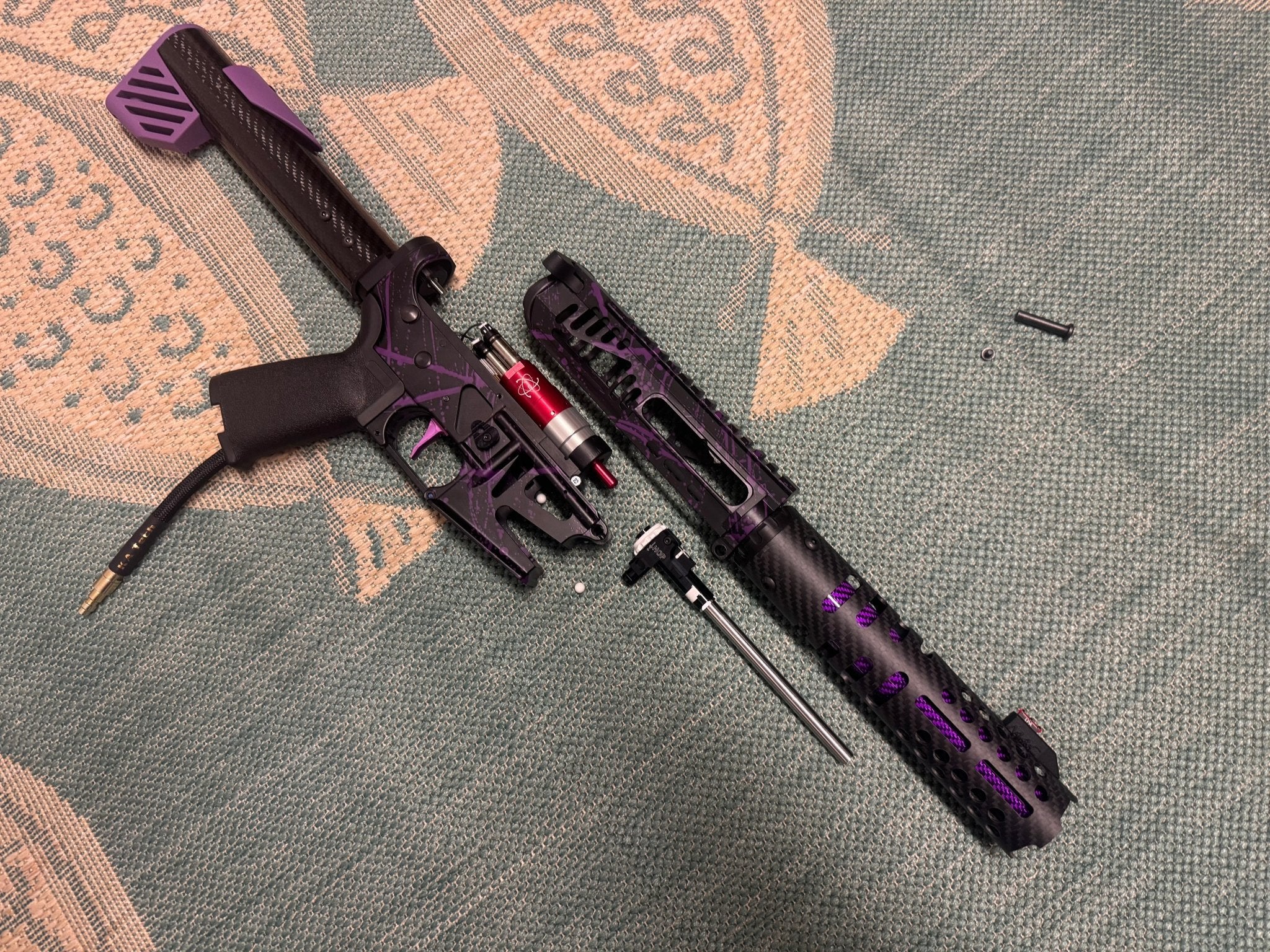 KA Tech MAC Polarstars F2 AR8 HPA M4 Carbon Type 5 Skeletonized Cerakote Splatter - KA Tech Airsoft - Polarstar F2