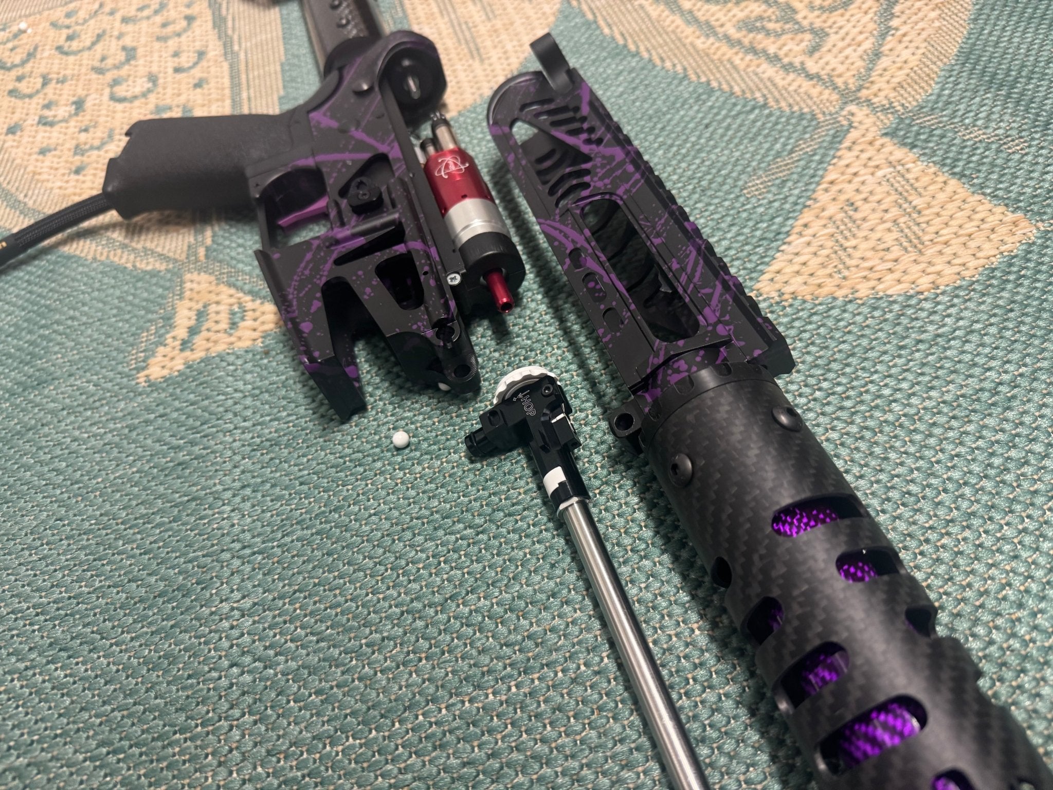 KA Tech MAC Polarstars F2 AR8 HPA M4 Carbon Type 5 Skeletonized Cerakote Splatter - KA Tech Airsoft - Polarstar F2