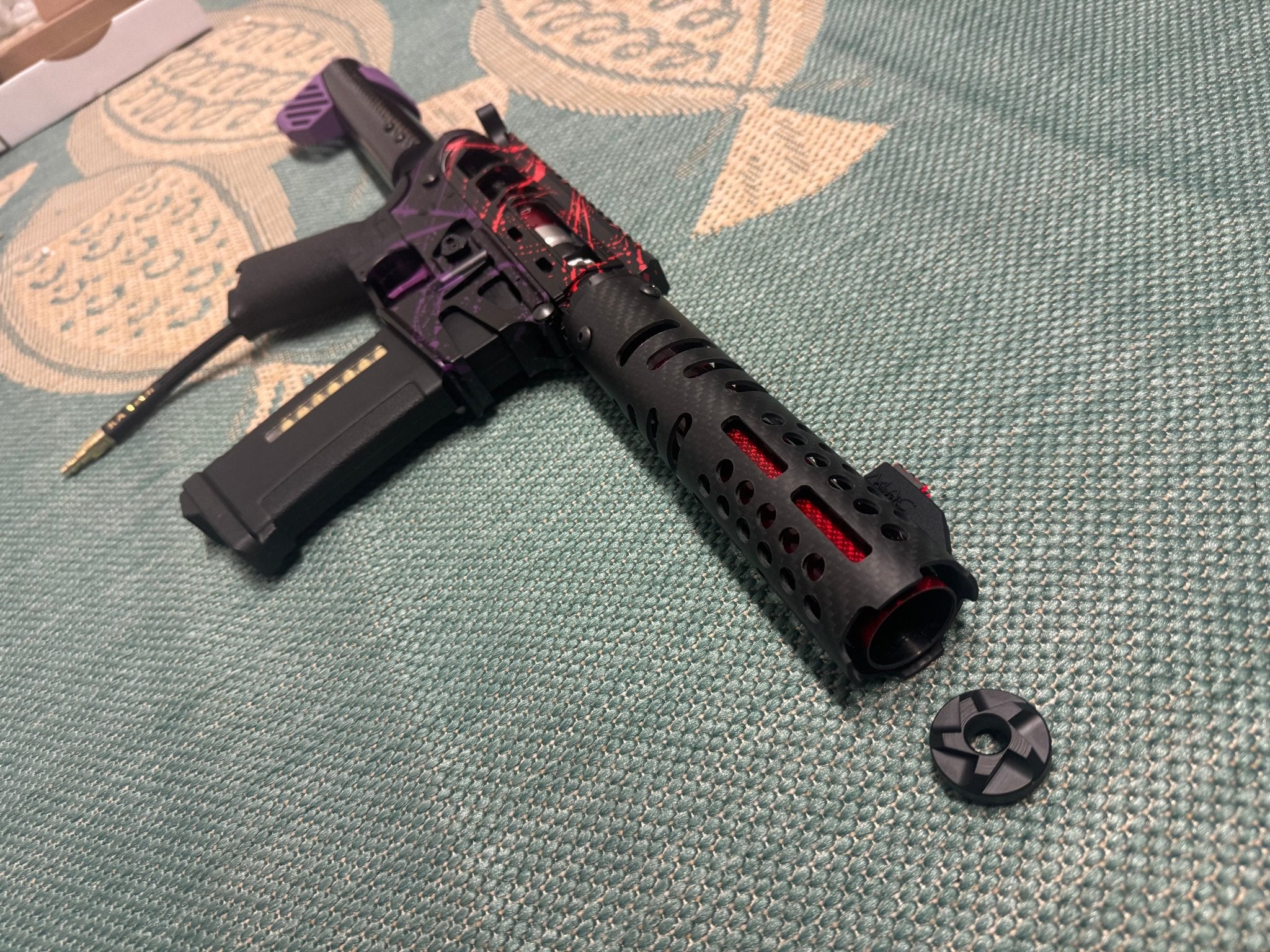 KA Tech MAC Polarstars F2 AR8 HPA M4 Carbon Type 5 Skeletonized Cerakote Splatter - KA Tech Airsoft - Polarstar F2