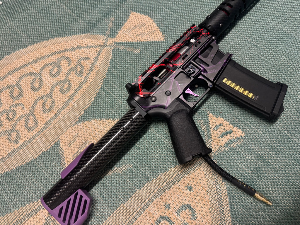 KA Tech MAC Polarstars F2 AR8 HPA M4 Carbon Type 5 Skeletonized Cerakote Splatter - KA Tech Airsoft - Polarstar F2