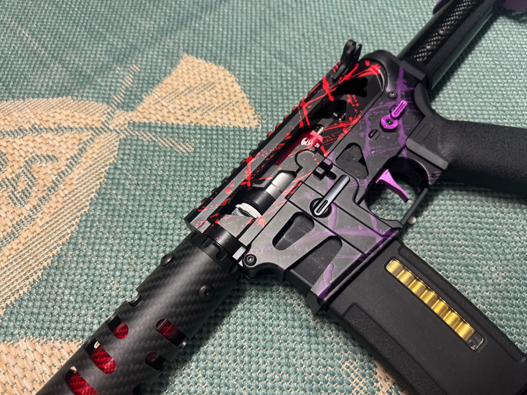 KA Tech MAC Polarstars F2 AR8 HPA M4 Carbon Type 5 Skeletonized Cerakote Splatter - KA Tech Airsoft - Polarstar F2