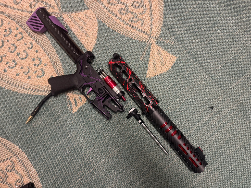 KA Tech MAC Polarstars F2 AR8 HPA M4 Carbon Type 5 Skeletonized Cerakote Splatter - KA Tech Airsoft - Polarstar F2