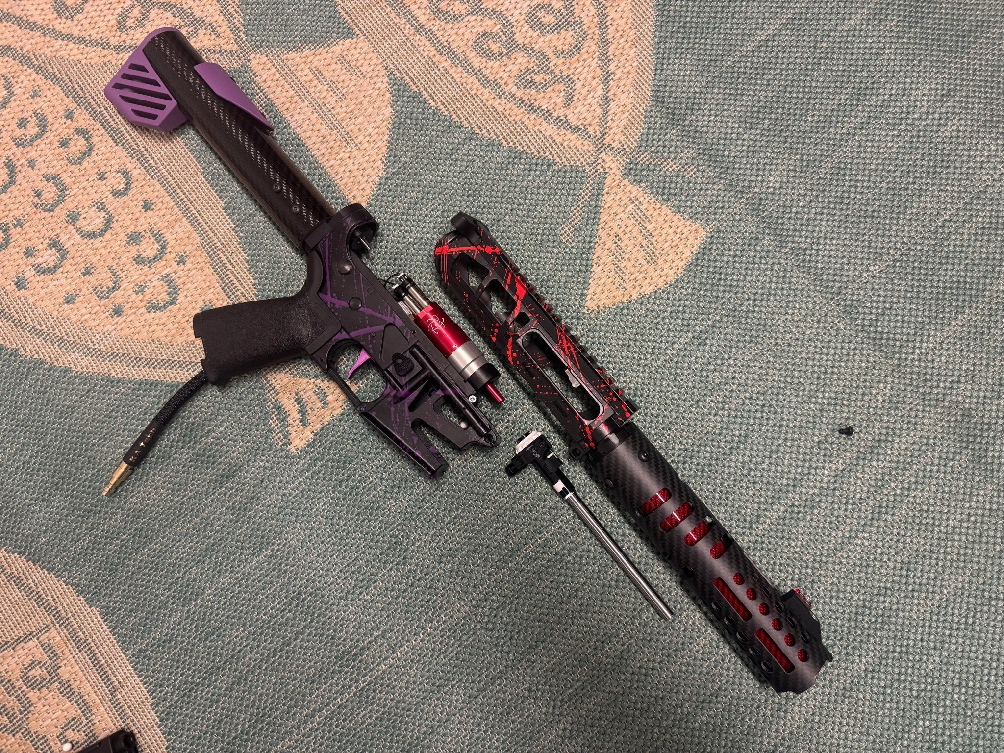 KA Tech MAC Polarstars F2 AR8 HPA M4 Carbon Type 5 Skeletonized Cerakote Splatter - KA Tech Airsoft - Polarstar F2