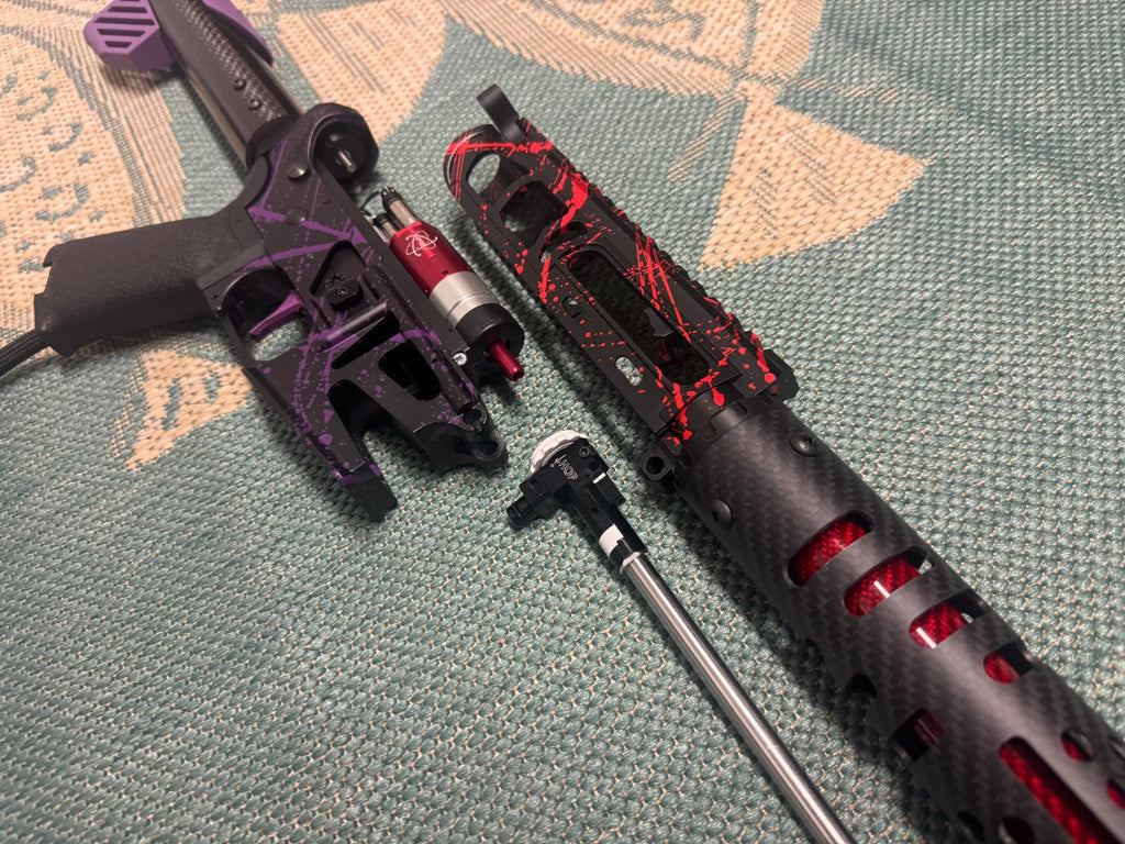 KA Tech MAC Polarstars F2 AR8 HPA M4 Carbon Type 5 Skeletonized Cerakote Splatter - KA Tech Airsoft - Polarstar F2