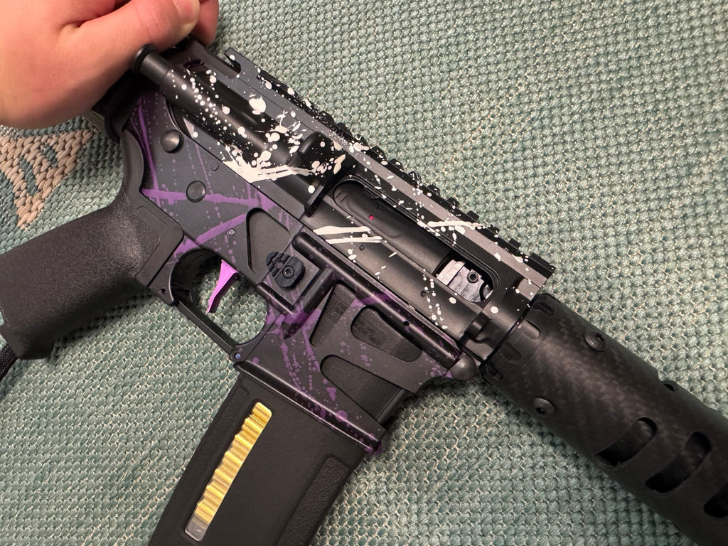 KA Tech MAC Polarstars F2 AR8 HPA M4 Carbon Type 5 Skeletonized Cerakote Splatter - KA Tech Airsoft - Polarstar F2