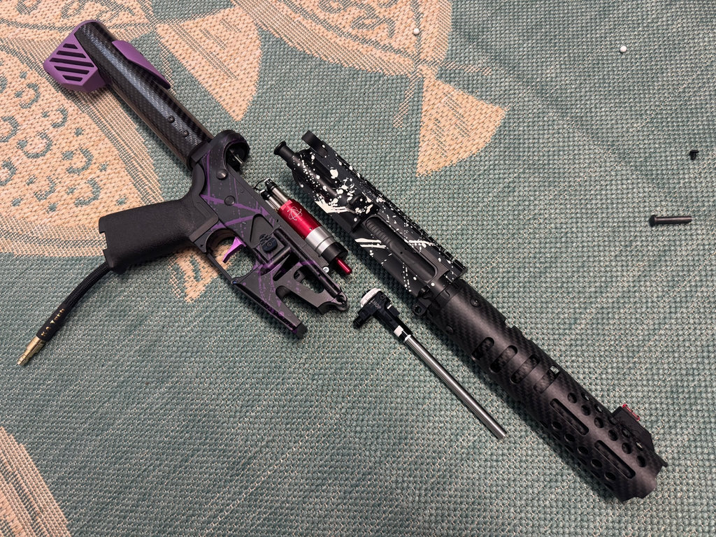 KA Tech MAC Polarstars F2 AR8 HPA M4 Carbon Type 5 Skeletonized Cerakote Splatter - KA Tech Airsoft - Polarstar F2