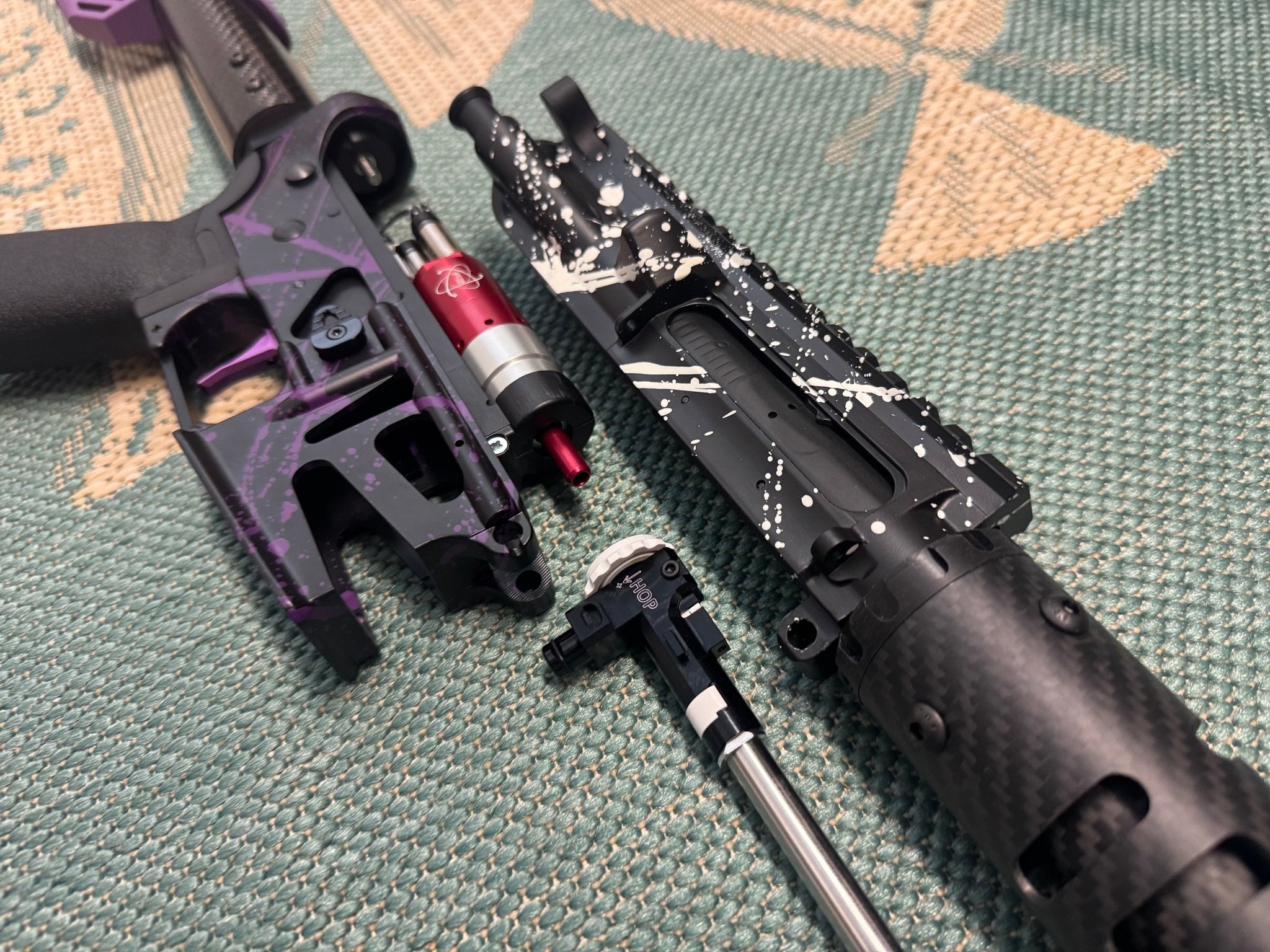 KA Tech MAC Polarstars F2 AR8 HPA M4 Carbon Type 5 Skeletonized Cerakote Splatter - KA Tech Airsoft - Polarstar F2