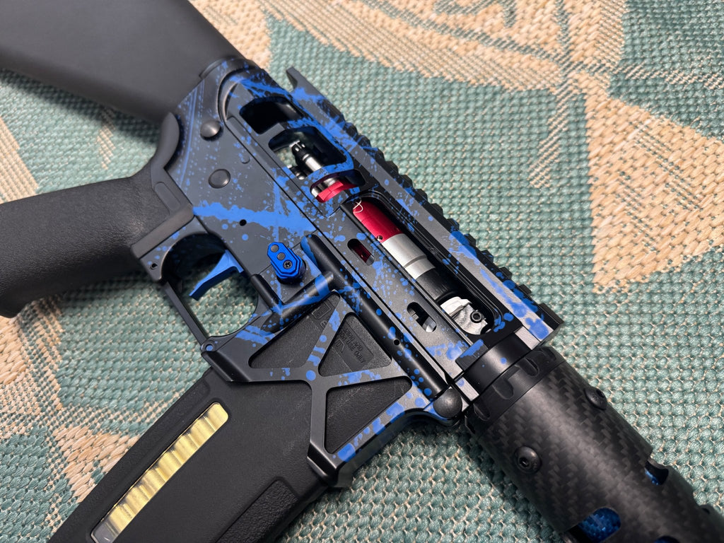 KA Tech MAC Polarstars F2 AR8 HPA M4 Stuby Type 2 Skeletonized Cerakote Splatter - KA Tech Airsoft - Polarstar F2