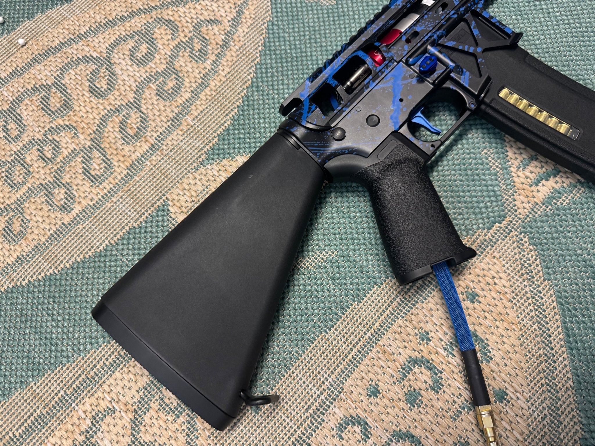 KA Tech MAC Polarstars F2 AR8 HPA M4 Stuby Type 2 Skeletonized Cerakote Splatter - KA Tech Airsoft - Polarstar F2