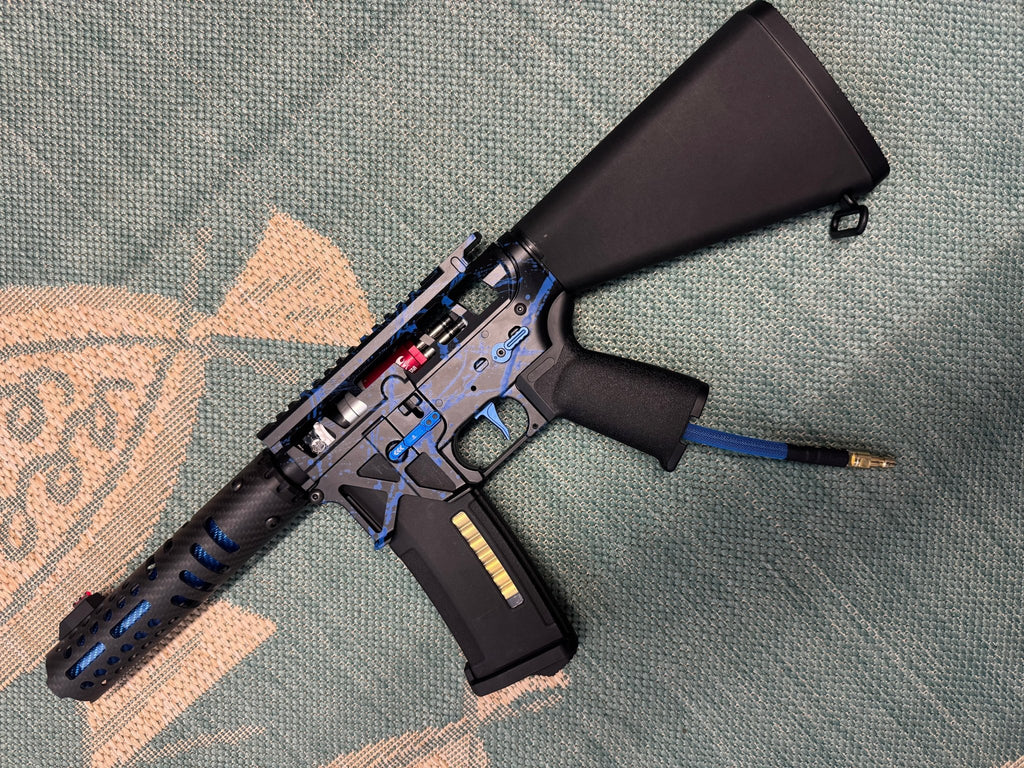 KA Tech MAC Polarstars F2 AR8 HPA M4 Stuby Type 2 Skeletonized Cerakote Splatter - KA Tech Airsoft - Polarstar F2