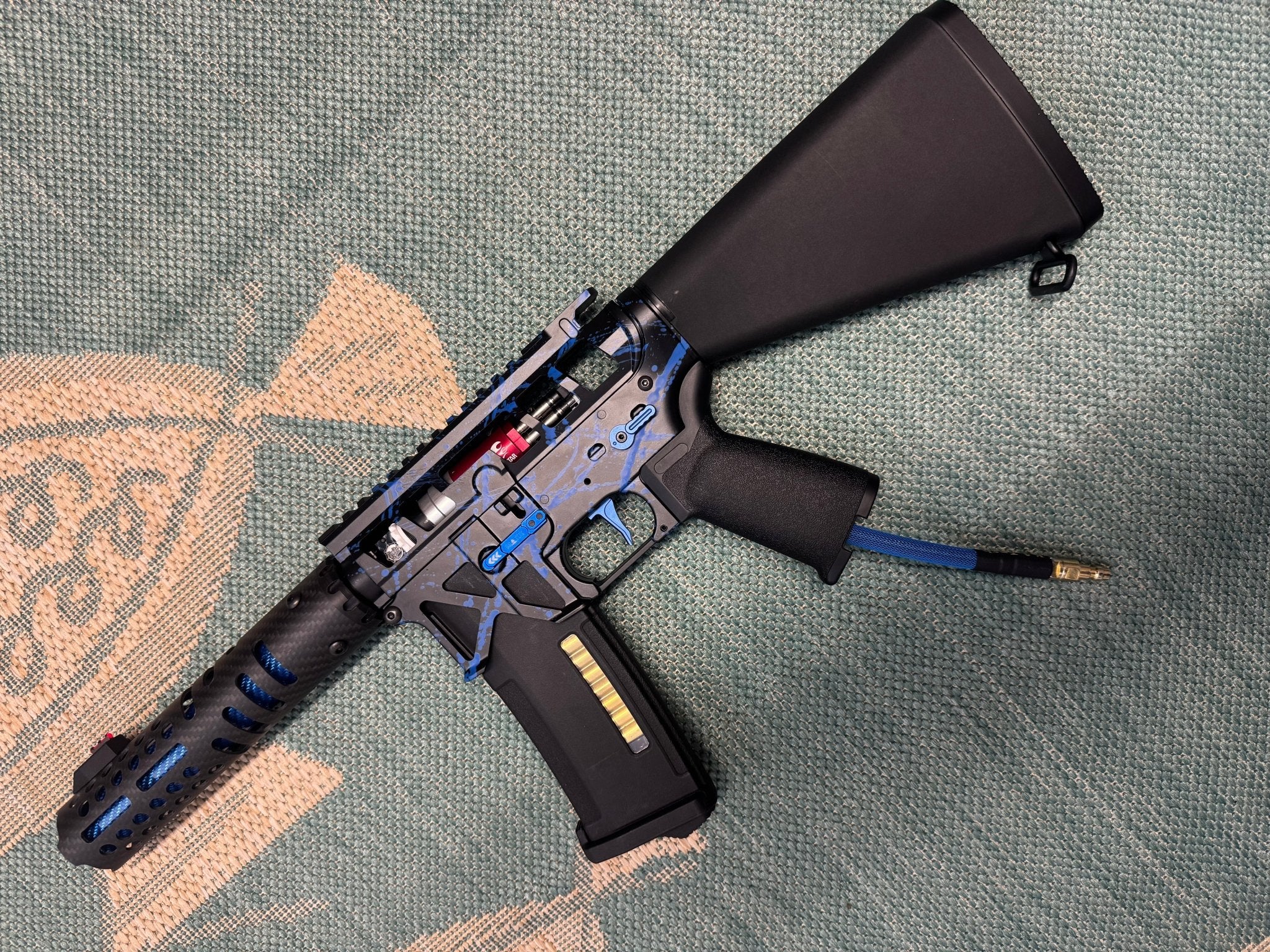 KA Tech MAC Polarstars F2 AR8 HPA M4 Stuby Type 2 Skeletonized Cerakote Splatter - KA Tech Airsoft - Polarstar F2