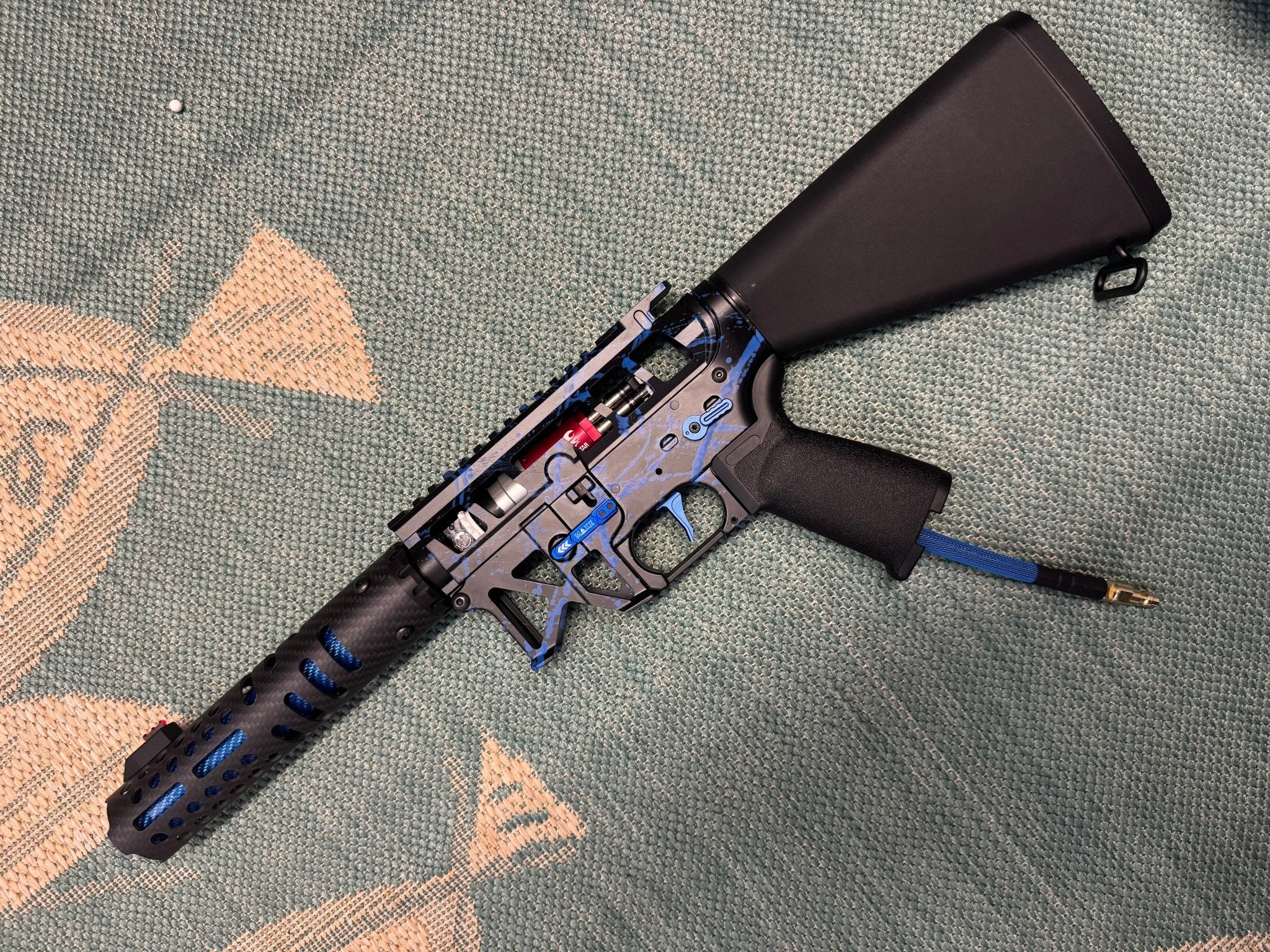KA Tech MAC Polarstars F2 AR8 HPA M4 Stuby Type 2 Skeletonized Cerakote Splatter - KA Tech Airsoft - Polarstar F2