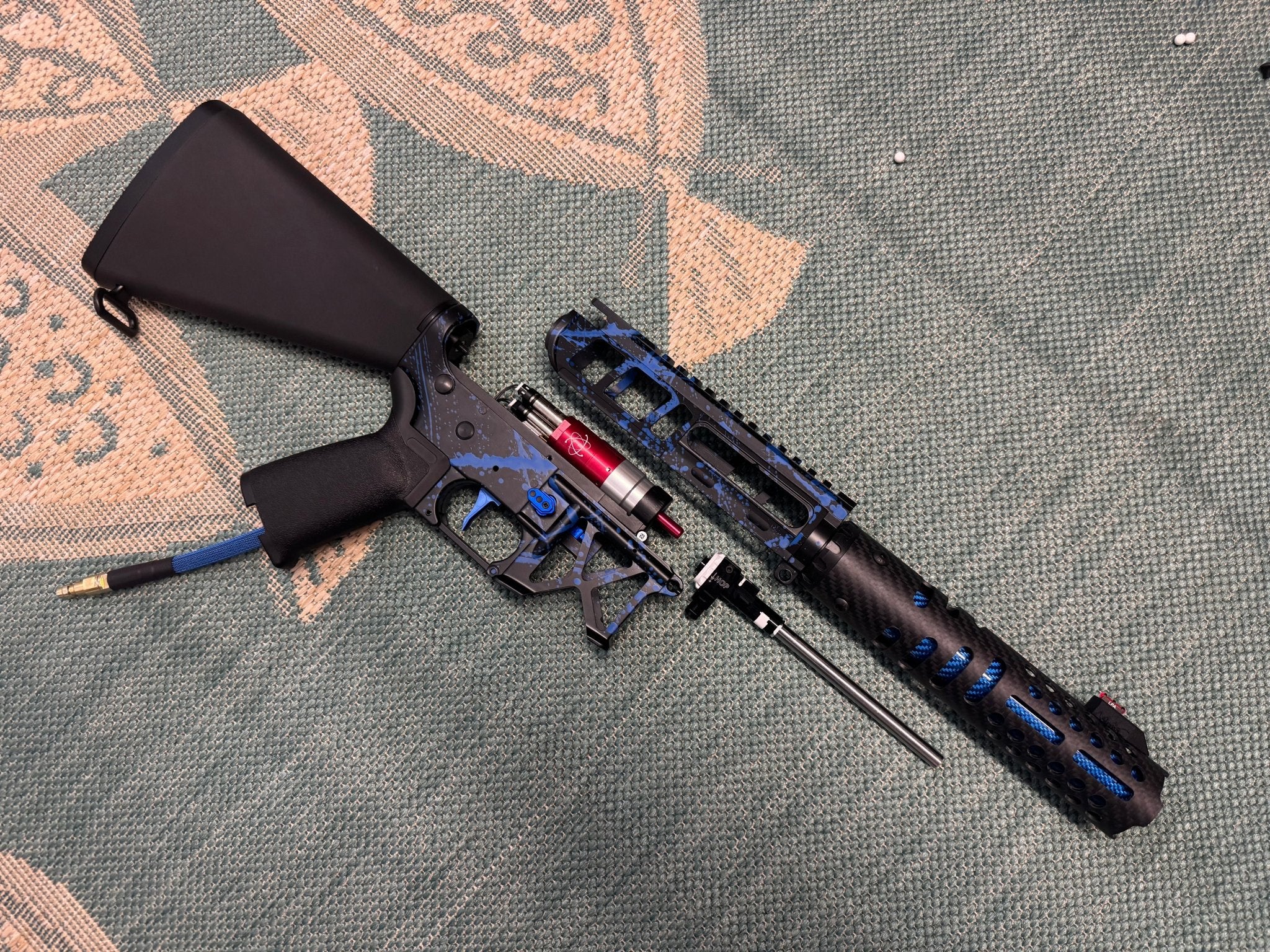 KA Tech MAC Polarstars F2 AR8 HPA M4 Stuby Type 2 Skeletonized Cerakote Splatter - KA Tech Airsoft - Polarstar F2