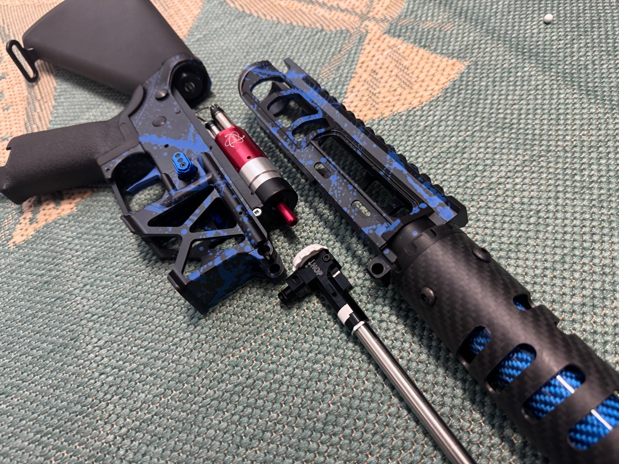 KA Tech MAC Polarstars F2 AR8 HPA M4 Stuby Type 2 Skeletonized Cerakote Splatter - KA Tech Airsoft - Polarstar F2