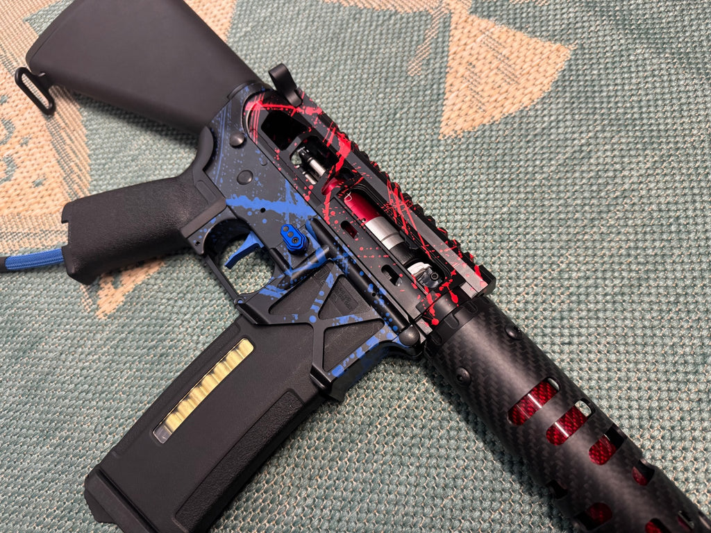 KA Tech MAC Polarstars F2 AR8 HPA M4 Stuby Type 2 Skeletonized Cerakote Splatter - KA Tech Airsoft - Polarstar F2