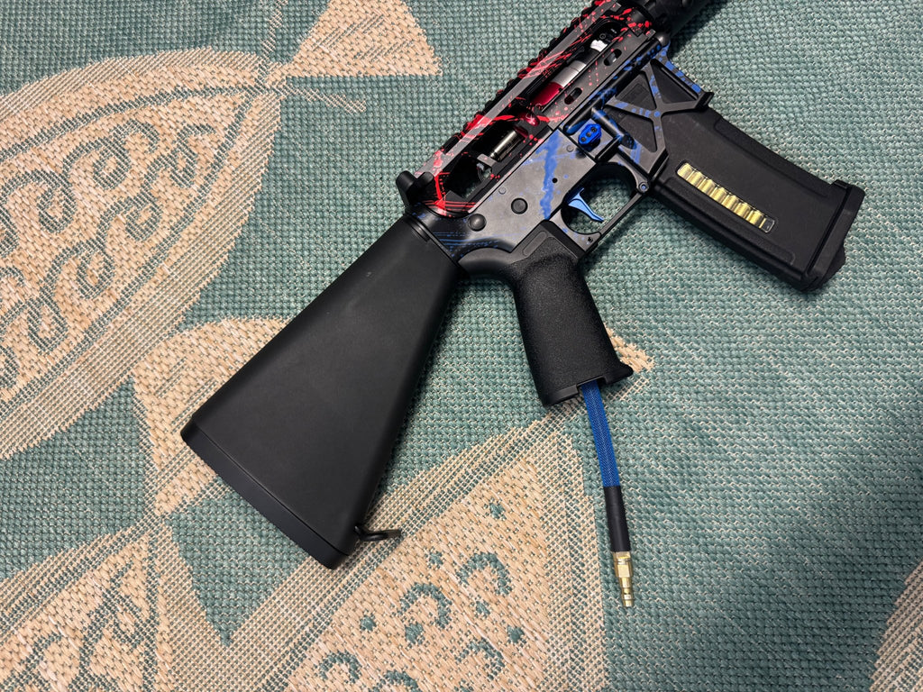 KA Tech MAC Polarstars F2 AR8 HPA M4 Stuby Type 2 Skeletonized Cerakote Splatter - KA Tech Airsoft - Polarstar F2