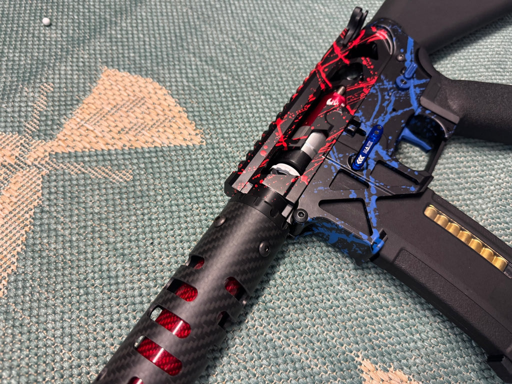 KA Tech MAC Polarstars F2 AR8 HPA M4 Stuby Type 2 Skeletonized Cerakote Splatter - KA Tech Airsoft - Polarstar F2