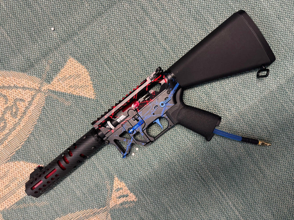 KA Tech MAC Polarstars F2 AR8 HPA M4 Stuby Type 2 Skeletonized Cerakote Splatter - KA Tech Airsoft - Polarstar F2
