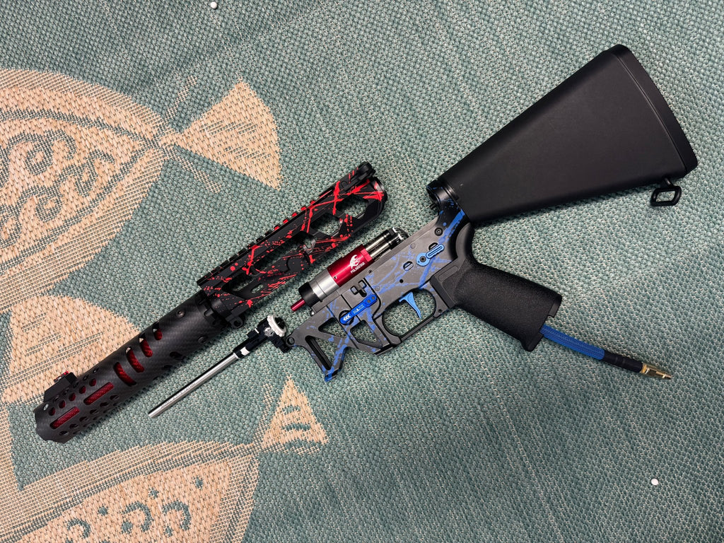 KA Tech MAC Polarstars F2 AR8 HPA M4 Stuby Type 2 Skeletonized Cerakote Splatter - KA Tech Airsoft - Polarstar F2