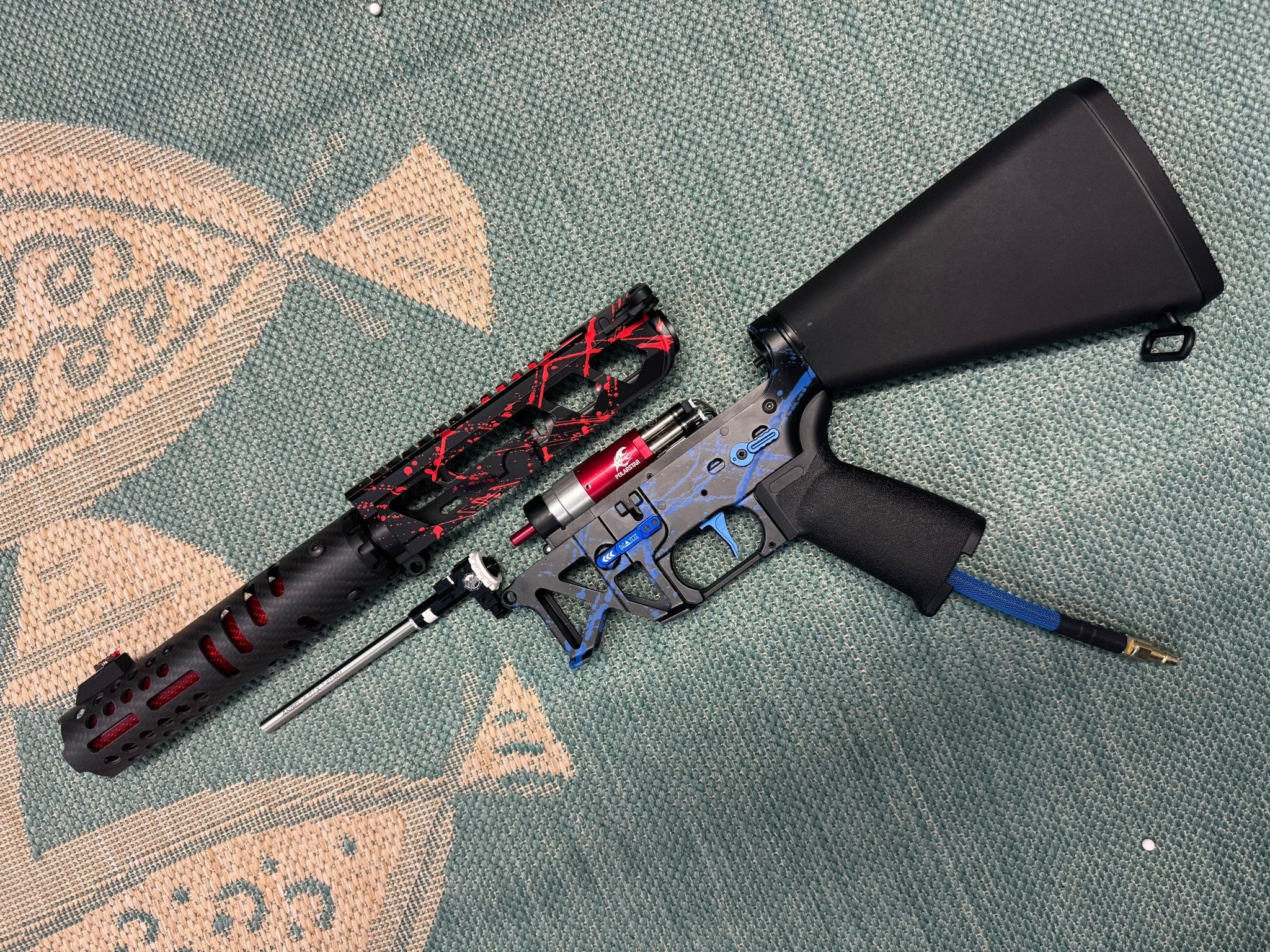 KA Tech MAC Polarstars F2 AR8 HPA M4 Stuby Type 2 Skeletonized Cerakote Splatter - KA Tech Airsoft - Polarstar F2