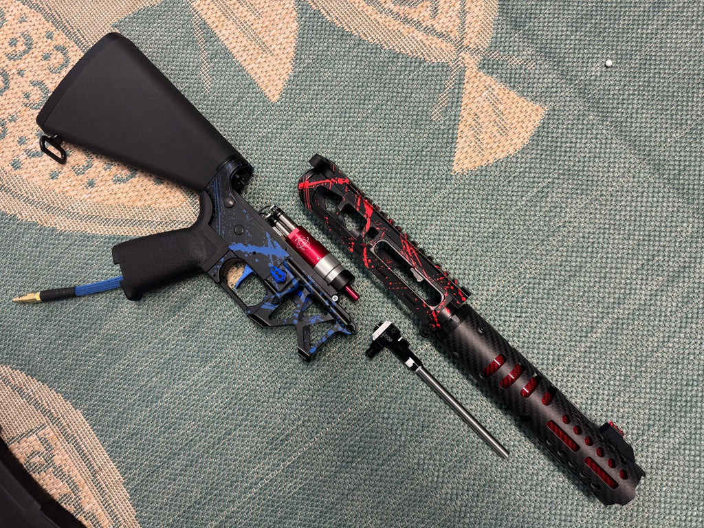 KA Tech MAC Polarstars F2 AR8 HPA M4 Stuby Type 2 Skeletonized Cerakote Splatter - KA Tech Airsoft - Polarstar F2