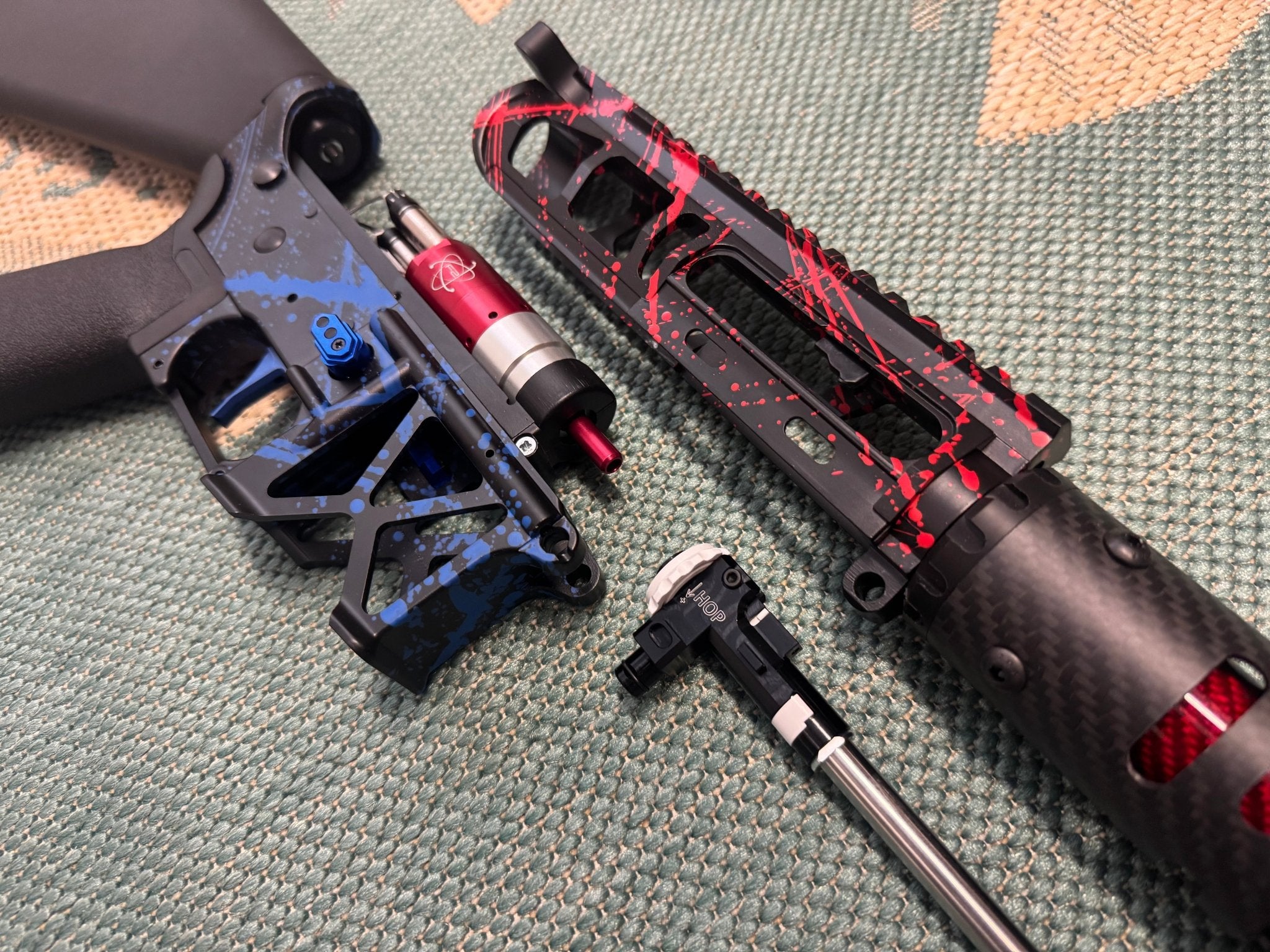 KA Tech MAC Polarstars F2 AR8 HPA M4 Stuby Type 2 Skeletonized Cerakote Splatter - KA Tech Airsoft - Polarstar F2