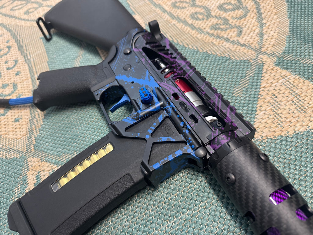 KA Tech MAC Polarstars F2 AR8 HPA M4 Stuby Type 2 Skeletonized Cerakote Splatter - KA Tech Airsoft - Polarstar F2