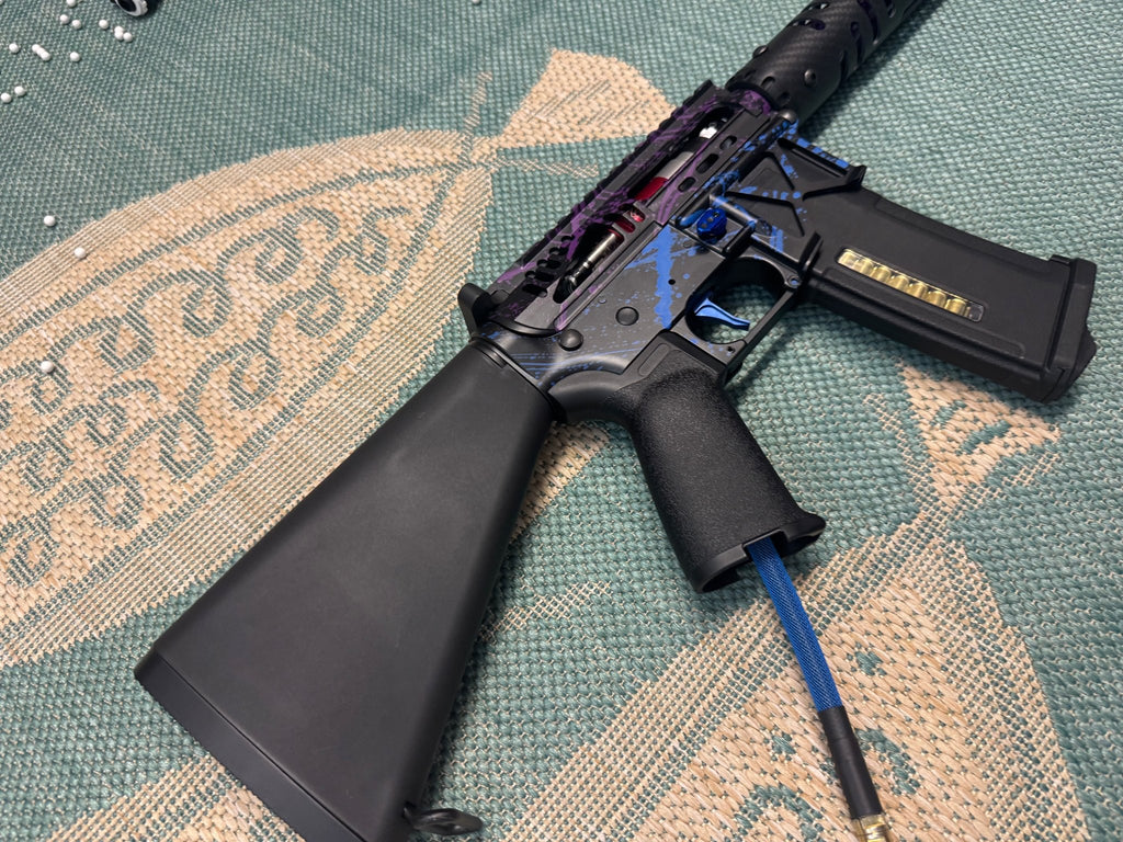 KA Tech MAC Polarstars F2 AR8 HPA M4 Stuby Type 2 Skeletonized Cerakote Splatter - KA Tech Airsoft - Polarstar F2