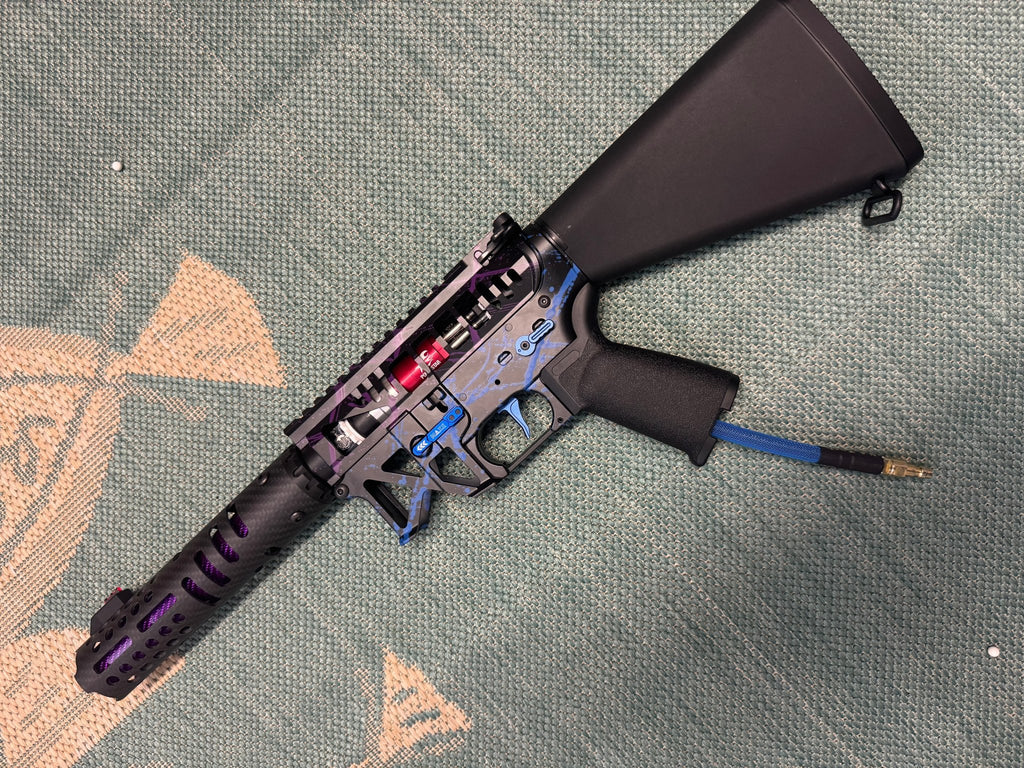 KA Tech MAC Polarstars F2 AR8 HPA M4 Stuby Type 2 Skeletonized Cerakote Splatter - KA Tech Airsoft - Polarstar F2