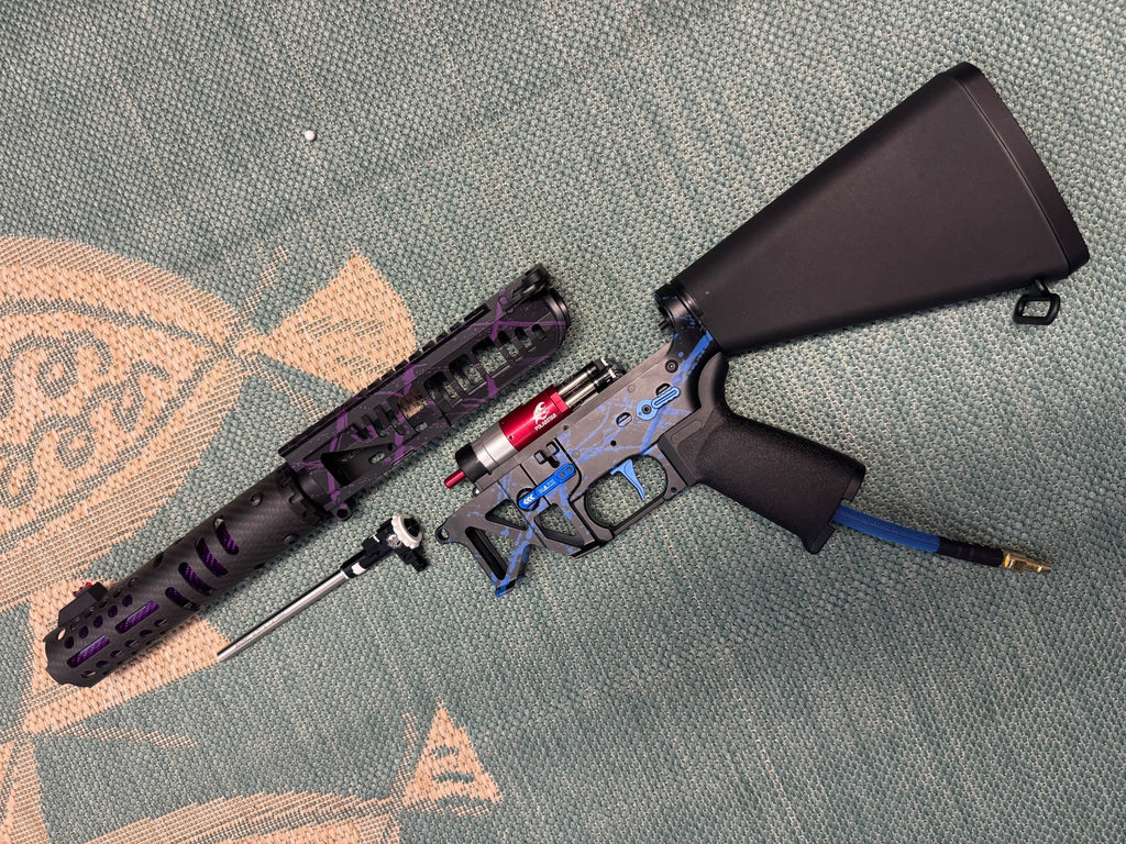 KA Tech MAC Polarstars F2 AR8 HPA M4 Stuby Type 2 Skeletonized Cerakote Splatter - KA Tech Airsoft - Polarstar F2