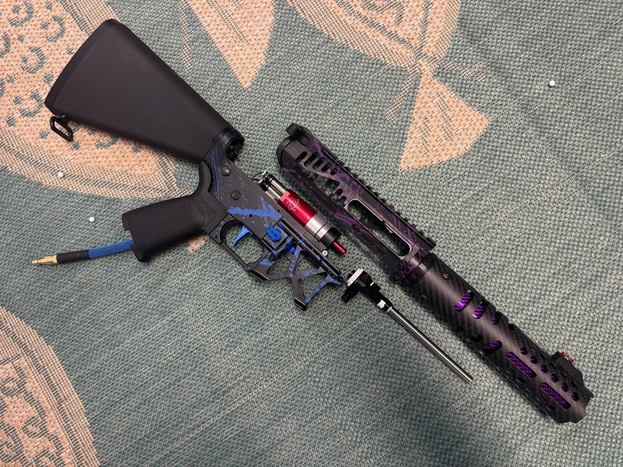 KA Tech MAC Polarstars F2 AR8 HPA M4 Stuby Type 2 Skeletonized Cerakote Splatter - KA Tech Airsoft - Polarstar F2