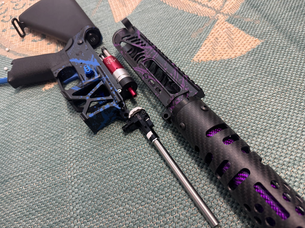 KA Tech MAC Polarstars F2 AR8 HPA M4 Stuby Type 2 Skeletonized Cerakote Splatter - KA Tech Airsoft - Polarstar F2
