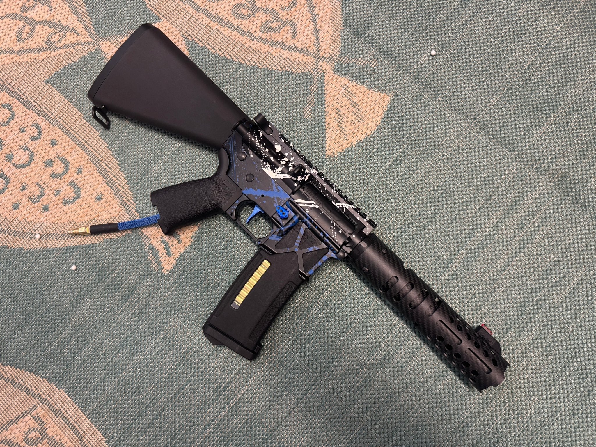KA Tech MAC Polarstars F2 AR8 HPA M4 Stuby Type 2 Skeletonized Cerakote Splatter - KA Tech Airsoft - Polarstar F2
