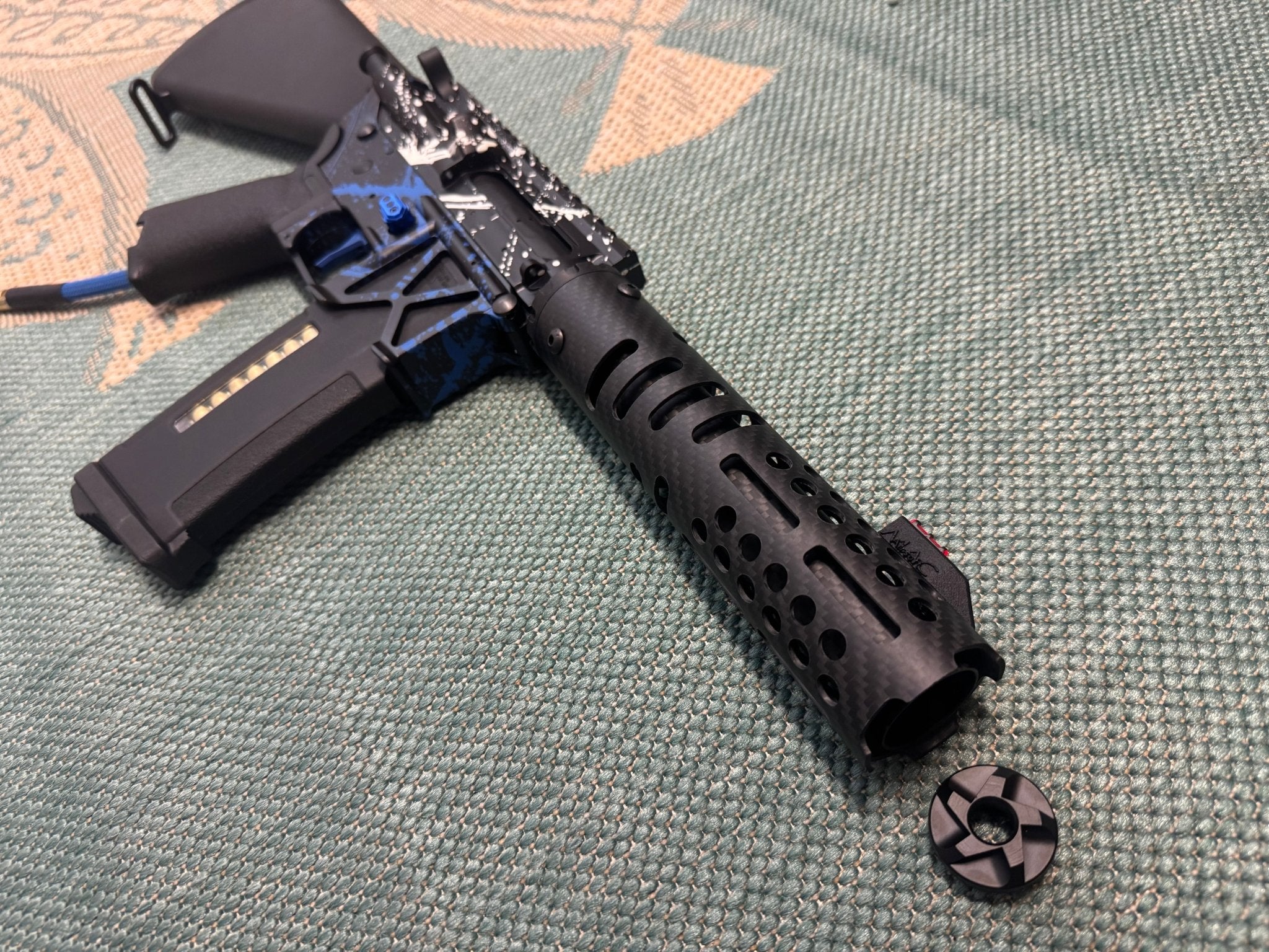 KA Tech MAC Polarstars F2 AR8 HPA M4 Stuby Type 2 Skeletonized Cerakote Splatter - KA Tech Airsoft - Polarstar F2