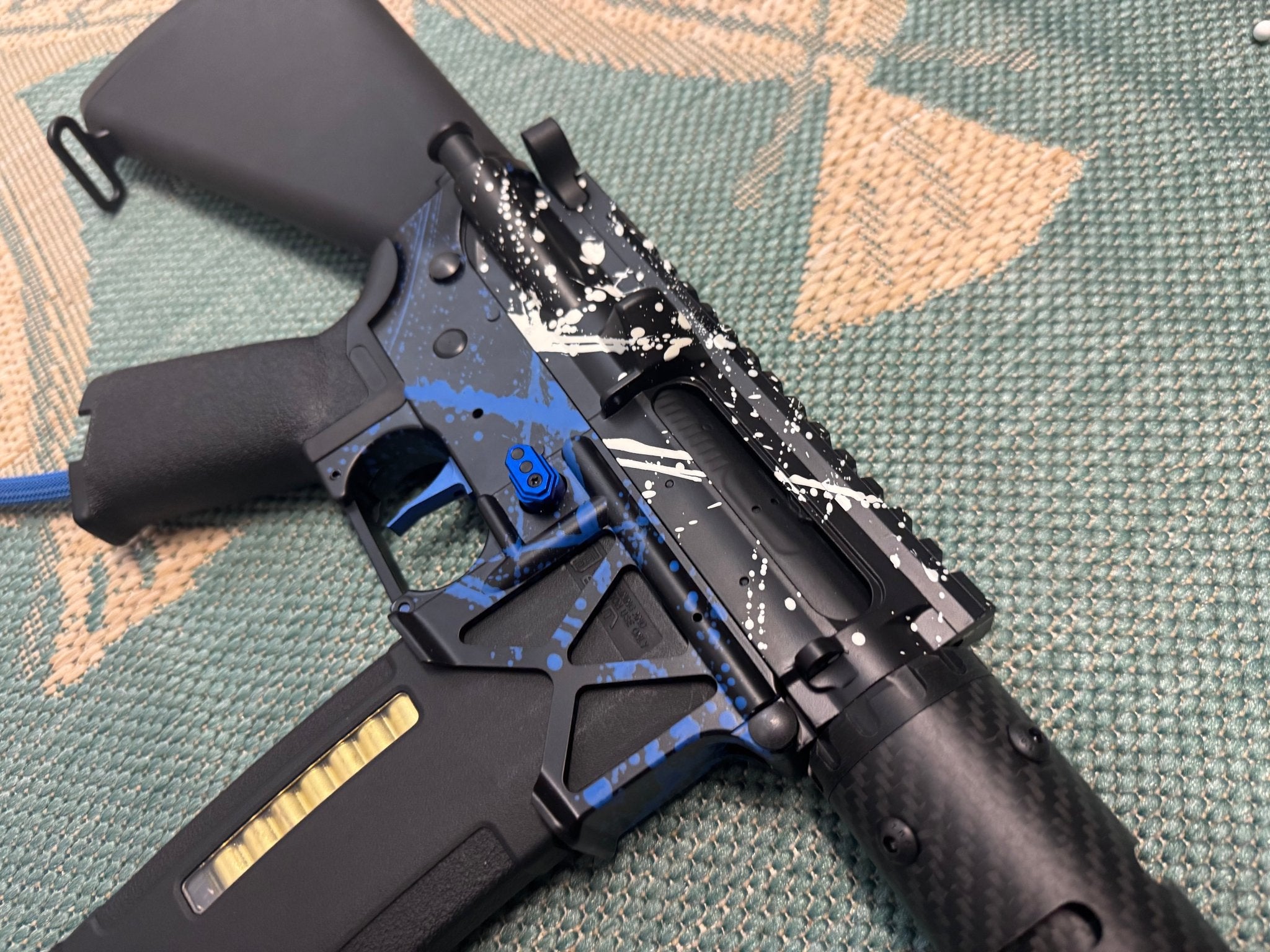 KA Tech MAC Polarstars F2 AR8 HPA M4 Stuby Type 2 Skeletonized Cerakote Splatter - KA Tech Airsoft - Polarstar F2