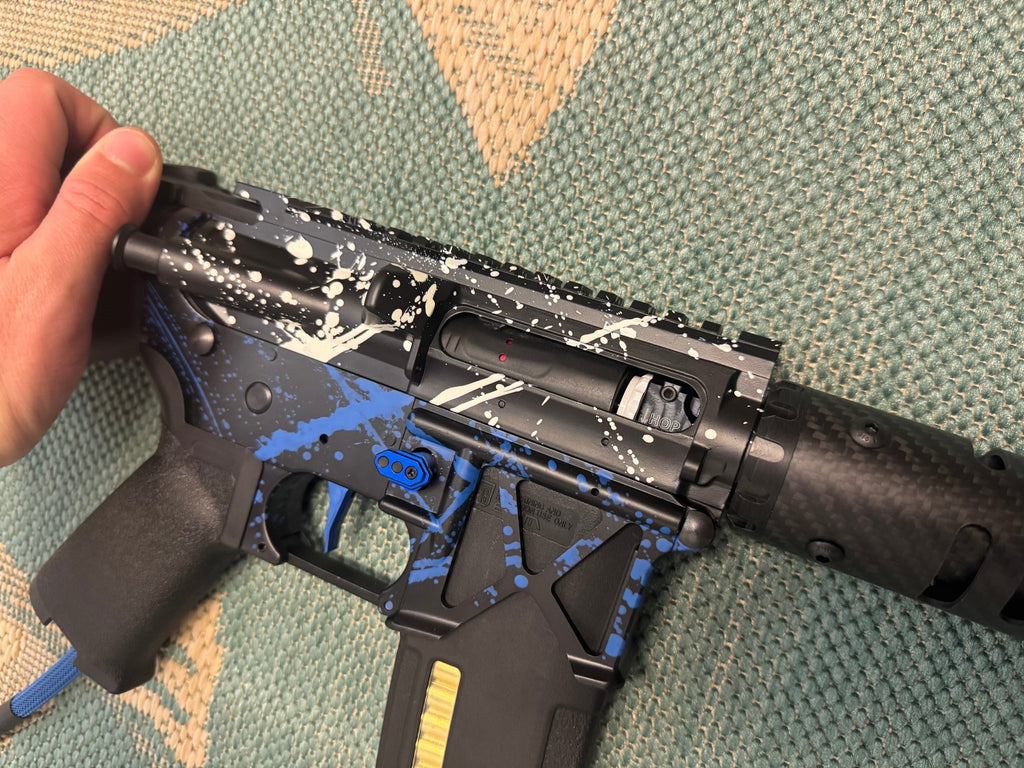 KA Tech MAC Polarstars F2 AR8 HPA M4 Stuby Type 2 Skeletonized Cerakote Splatter - KA Tech Airsoft - Polarstar F2