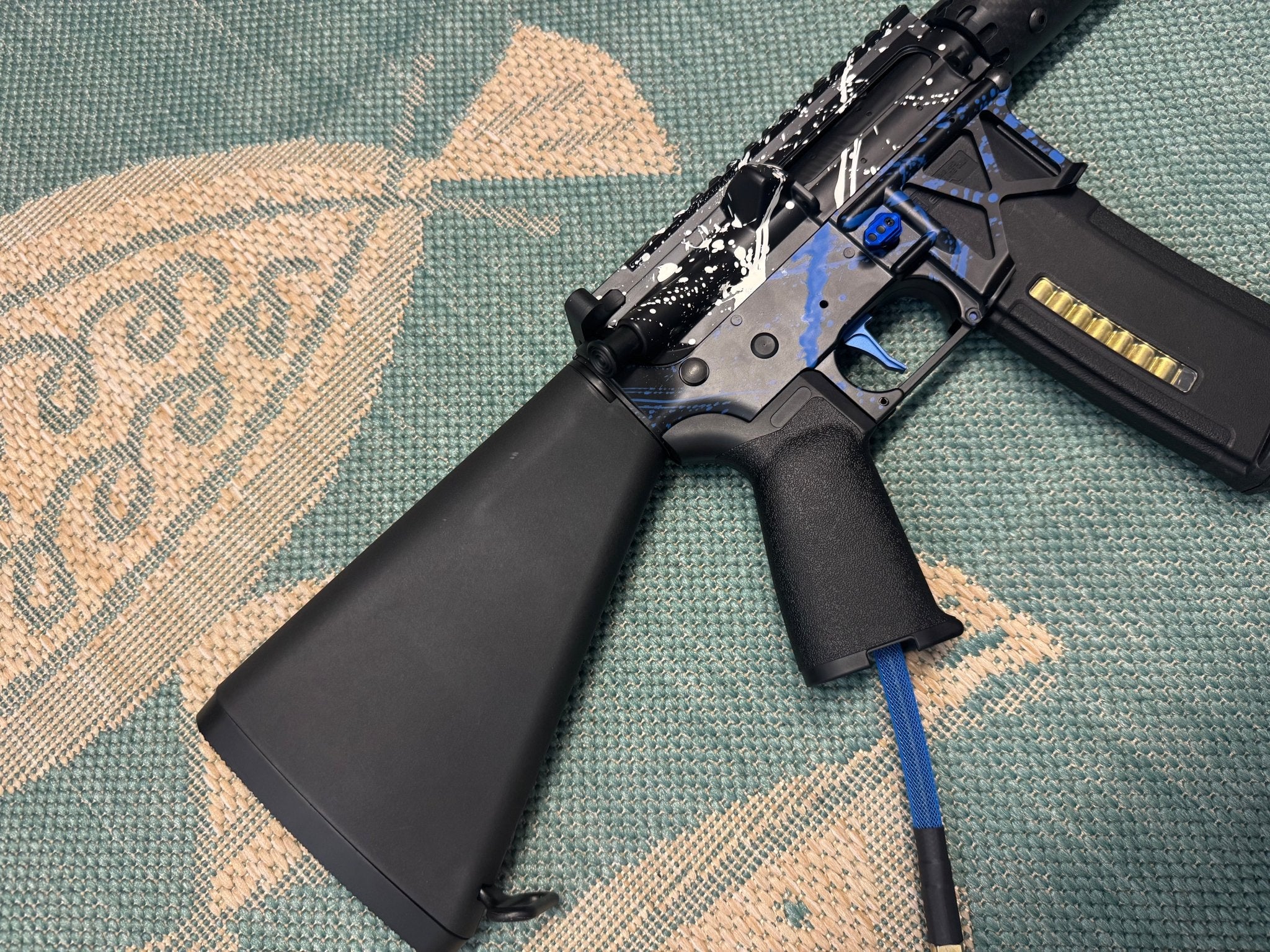 KA Tech MAC Polarstars F2 AR8 HPA M4 Stuby Type 2 Skeletonized Cerakote Splatter - KA Tech Airsoft - Polarstar F2