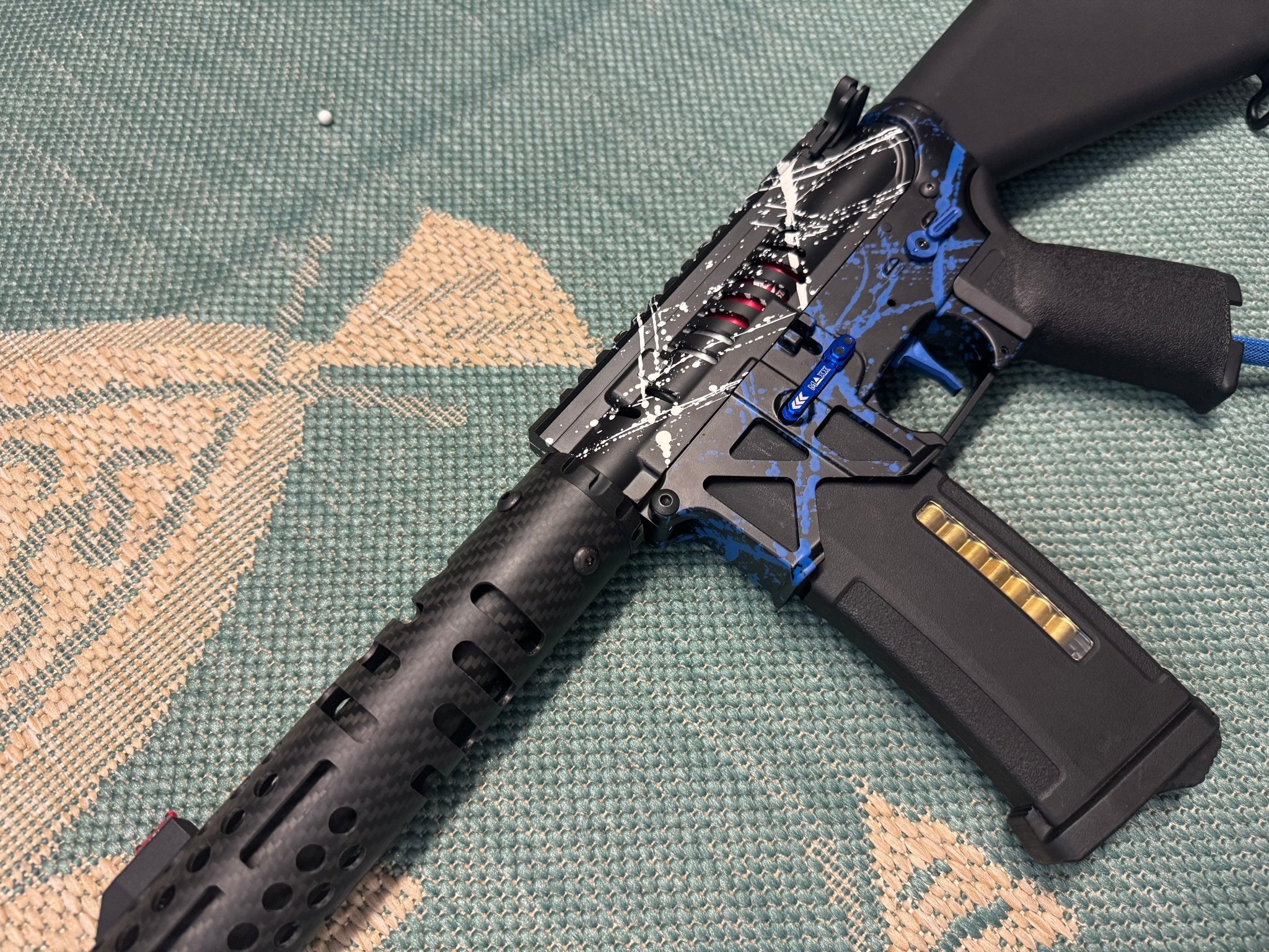 KA Tech MAC Polarstars F2 AR8 HPA M4 Stuby Type 2 Skeletonized Cerakote Splatter - KA Tech Airsoft - Polarstar F2