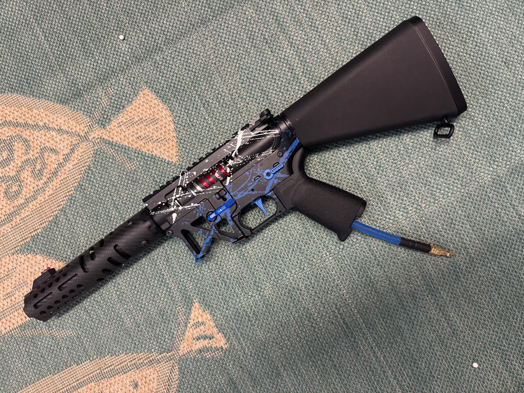 KA Tech MAC Polarstars F2 AR8 HPA M4 Stuby Type 2 Skeletonized Cerakote Splatter - KA Tech Airsoft - Polarstar F2