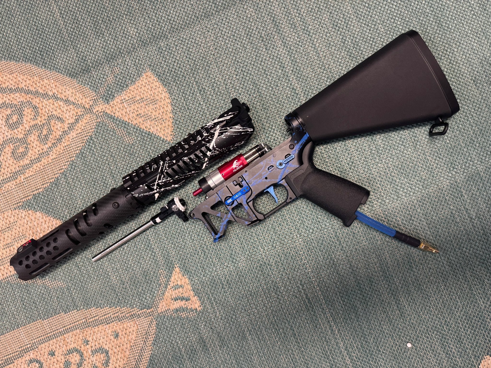 KA Tech MAC Polarstars F2 AR8 HPA M4 Stuby Type 2 Skeletonized Cerakote Splatter - KA Tech Airsoft - Polarstar F2