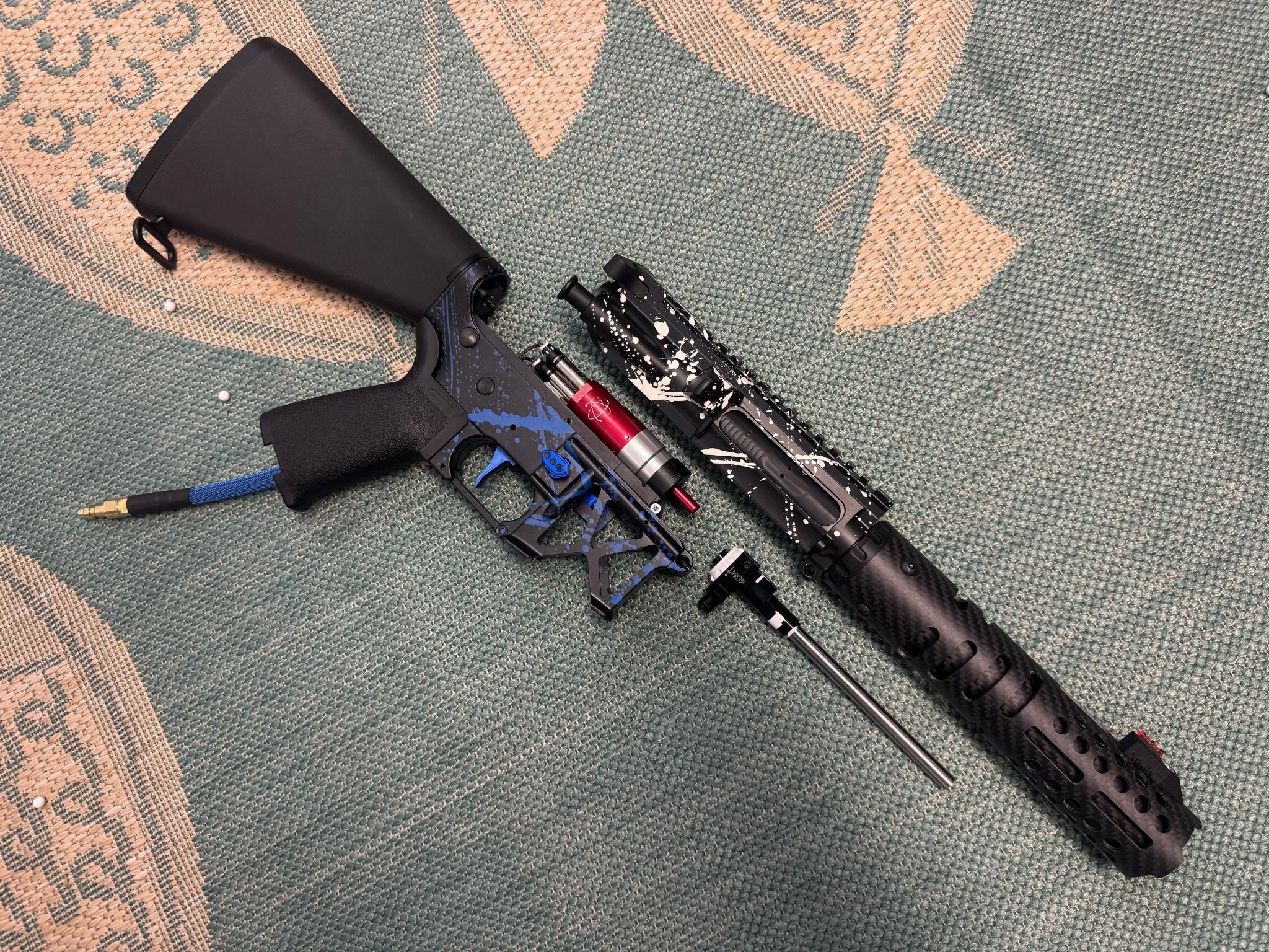 KA Tech MAC Polarstars F2 AR8 HPA M4 Stuby Type 2 Skeletonized Cerakote Splatter - KA Tech Airsoft - Polarstar F2